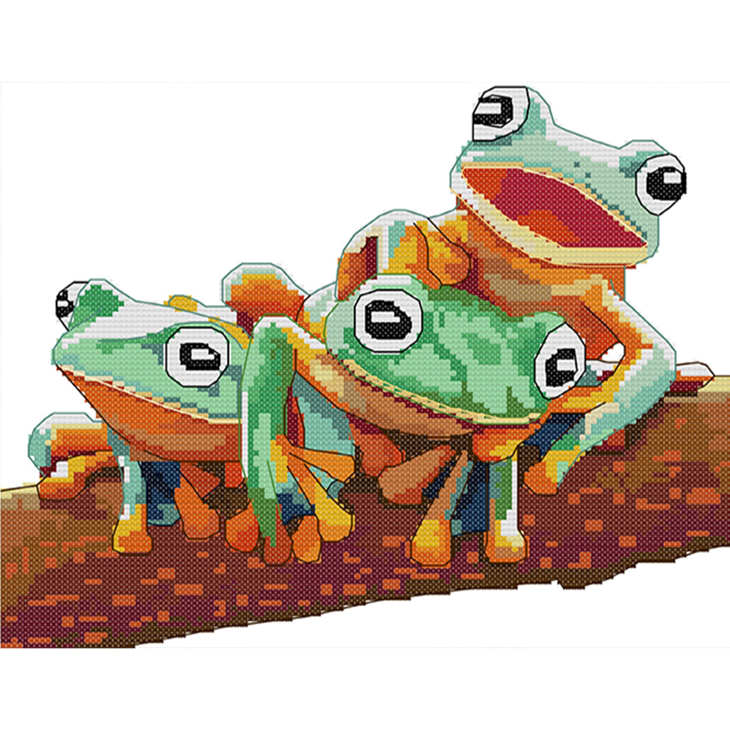 Frog - Partial 14CT Stamped Cross Stitch 31x26CM - Joy Sunday Backstitch