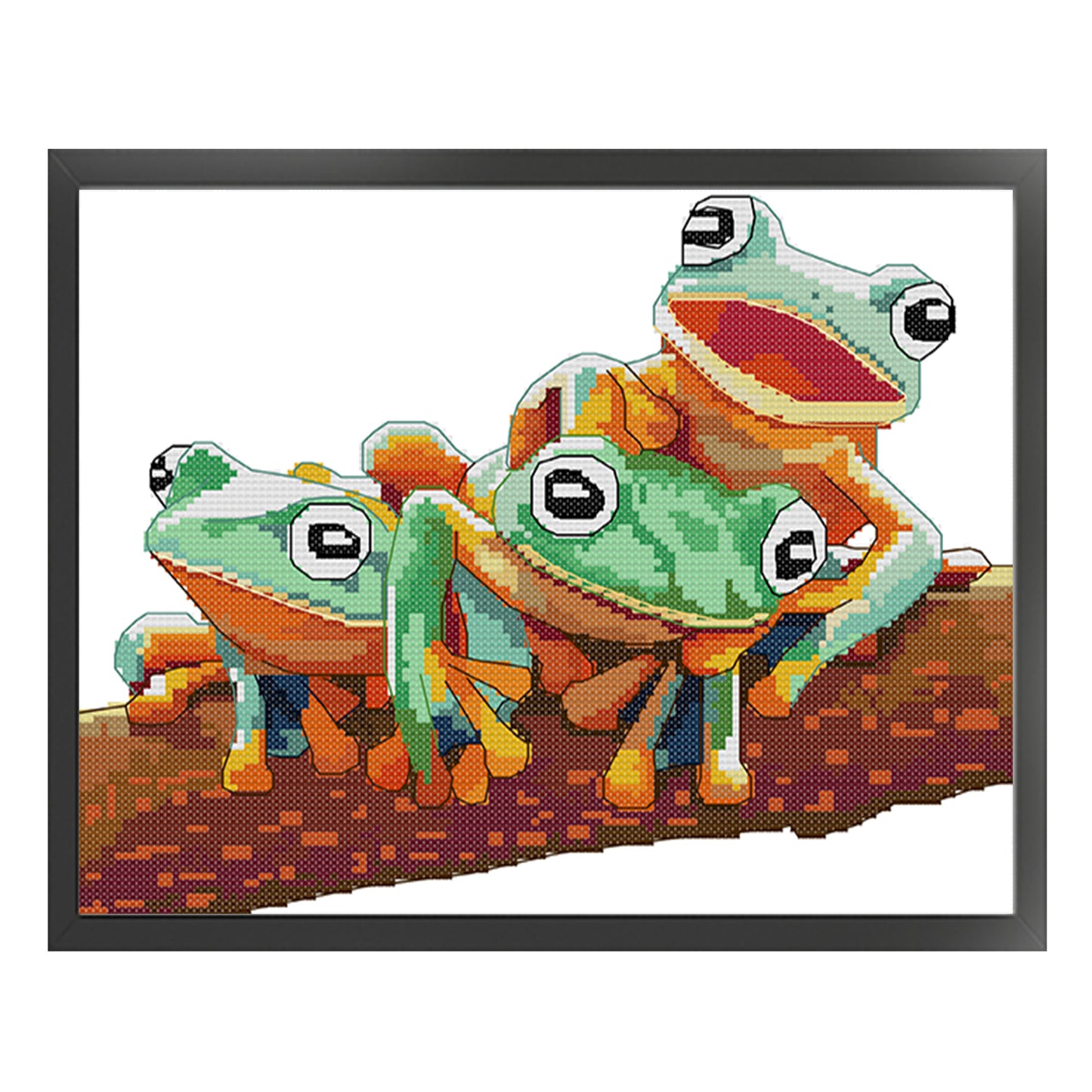 Frog - Partial 14CT Stamped Cross Stitch 31x26CM - Joy Sunday Backstitch