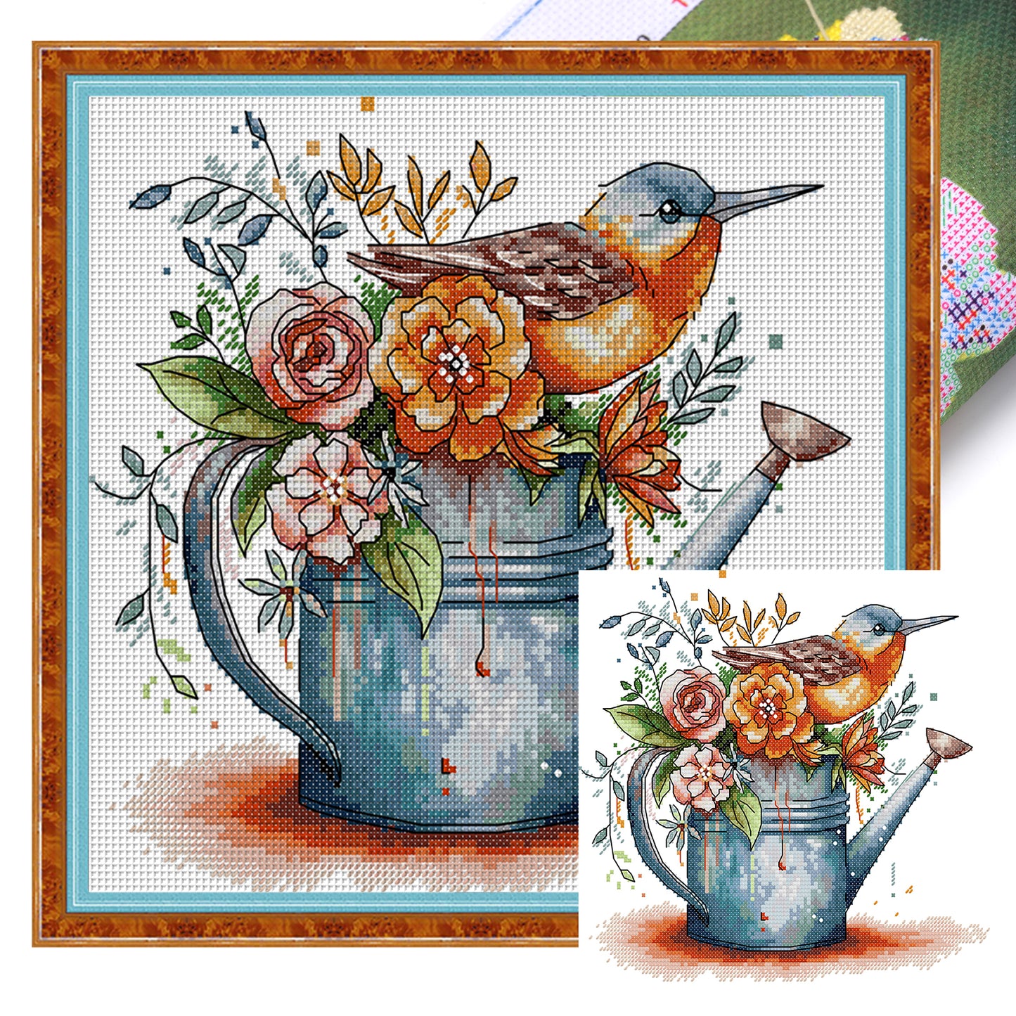Bird - Partial 14CT Stamped Cross Stitch 28x27CM - Joy Sunday Backstitch+Half Cross Stitch