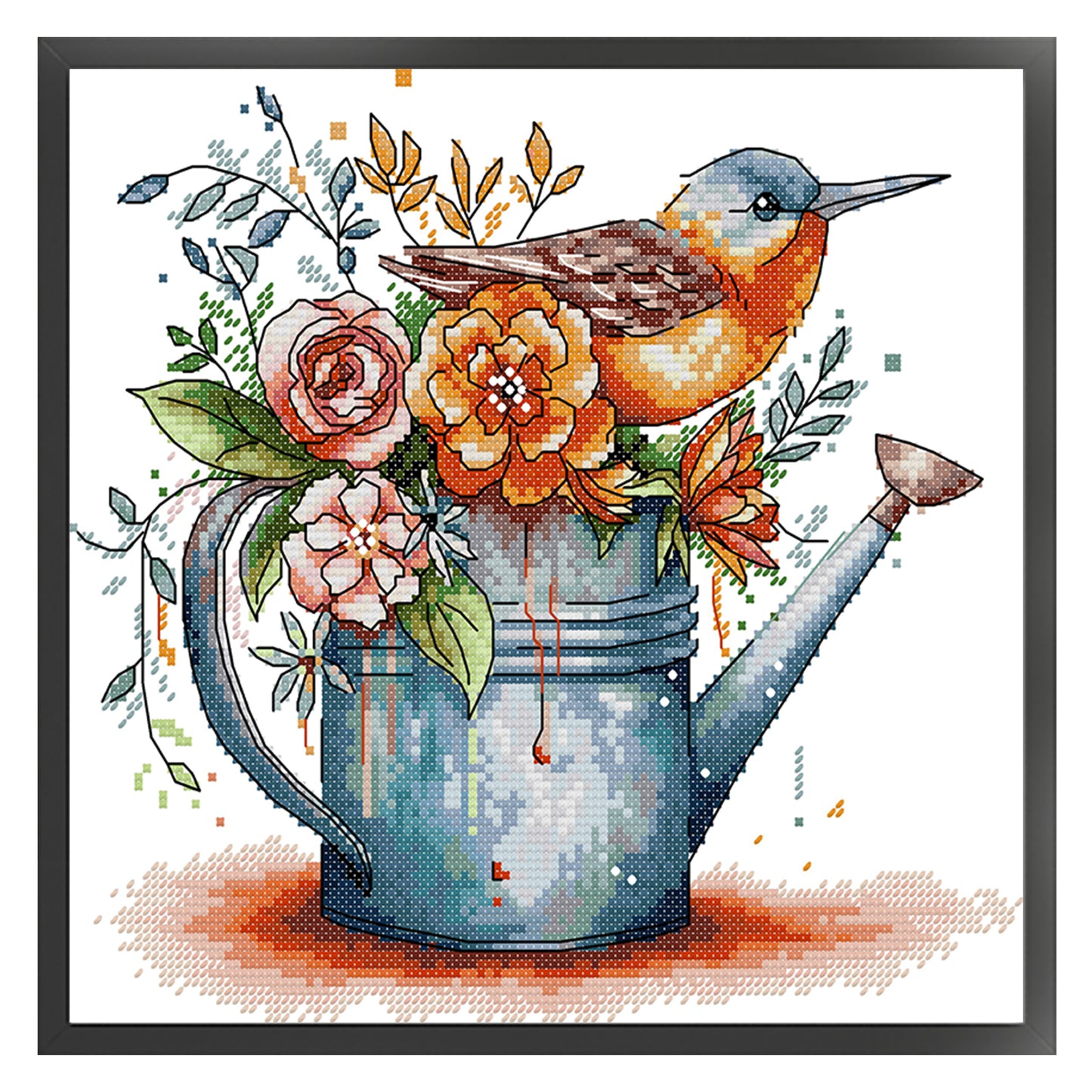 Bird - Partial 14CT Stamped Cross Stitch 28x27CM - Joy Sunday Backstitch+Half Cross Stitch