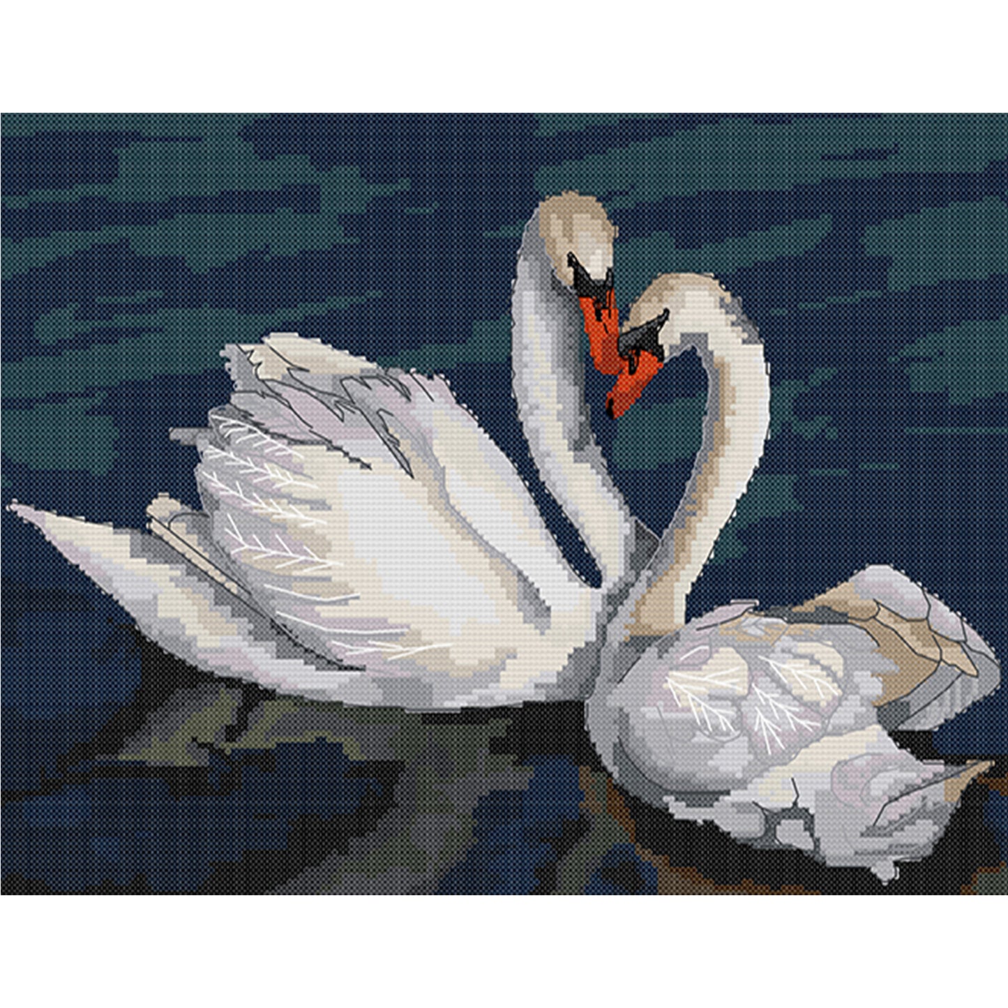 White Swan - Full 14CT Stamped Cross Stitch 52x40CM - Joy Sunday Backstitch