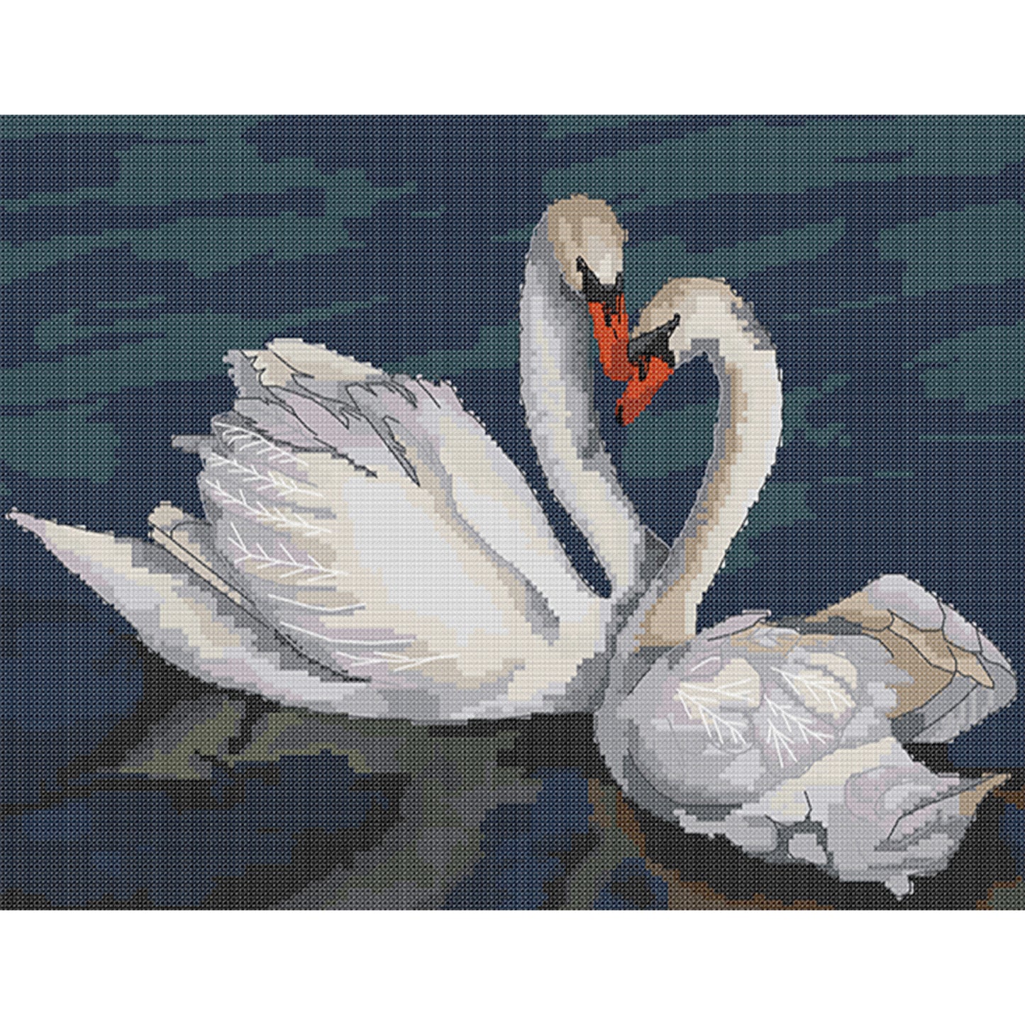 White Swan - Full 14CT Stamped Cross Stitch 52x40CM - Joy Sunday Backstitch
