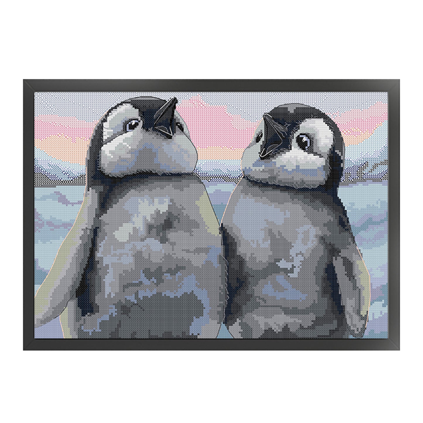 Penguin - Full 14CT Stamped Cross Stitch 41x31CM - Joy Sunday Backstitch+Half Cross Stitch