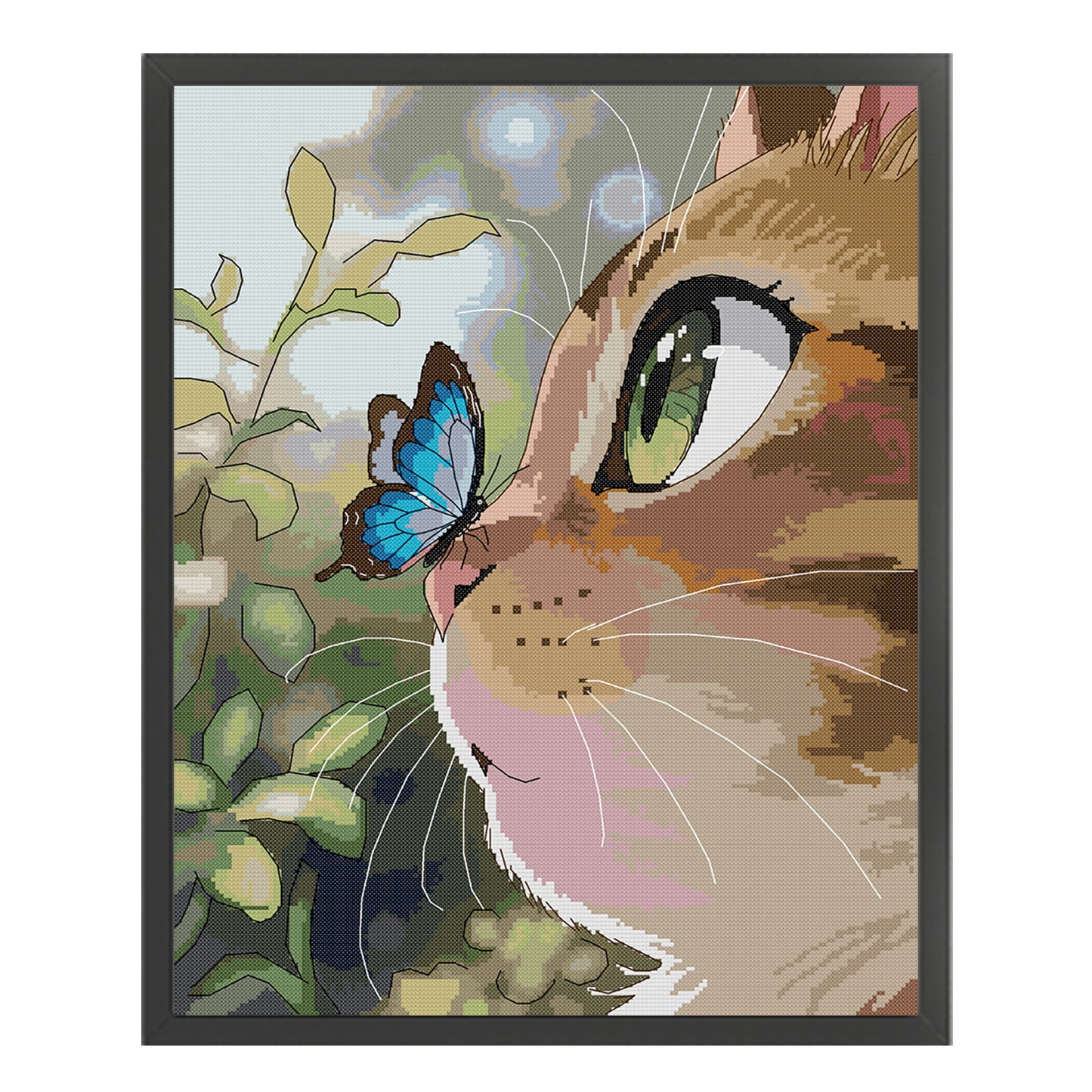 Cat - Full 14CT Stamped Cross Stitch 41x50CM - Joy Sunday Backstitch
