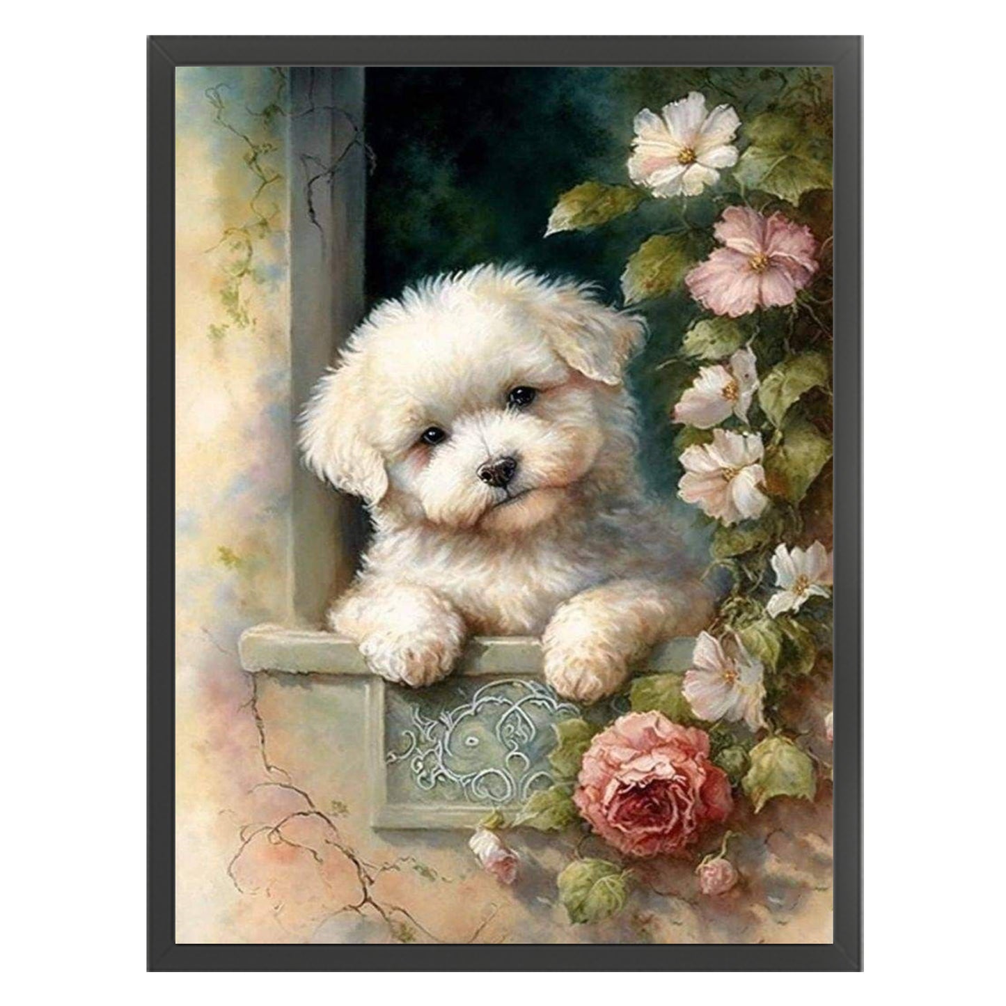 Bichon Frise-Dog - Full 11CT Stamped Cross Stitch 40x55CM - Huacan