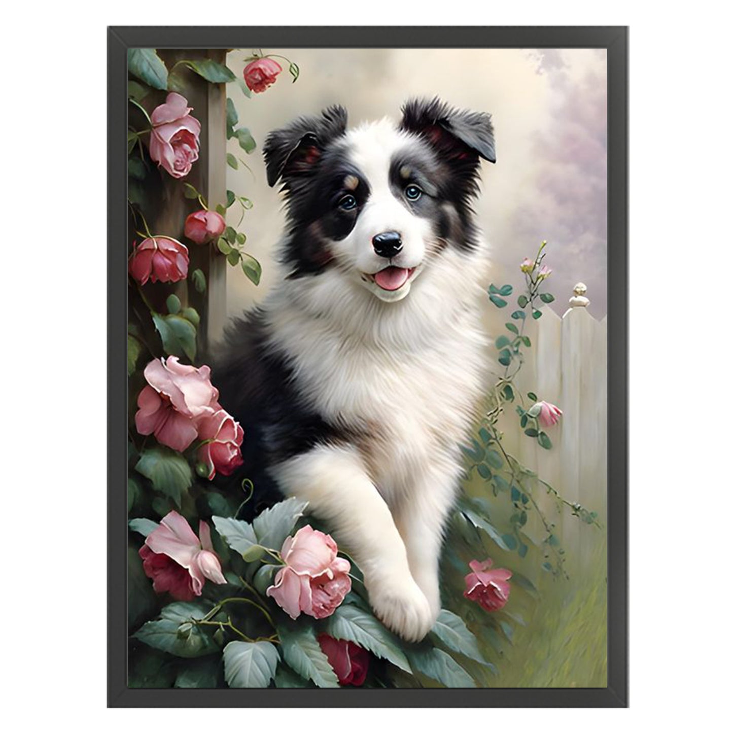 Border Collie-Dog - Full 11CT Stamped Cross Stitch 40x55CM - Huacan