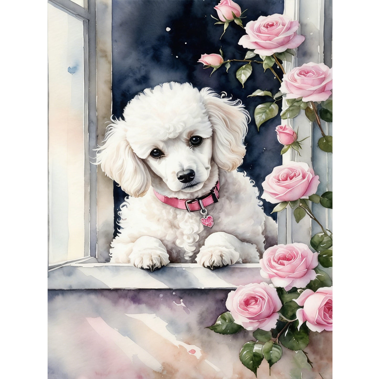 Poodle-Dog - Full 11CT Stamped Cross Stitch 40x55CM - Huacan