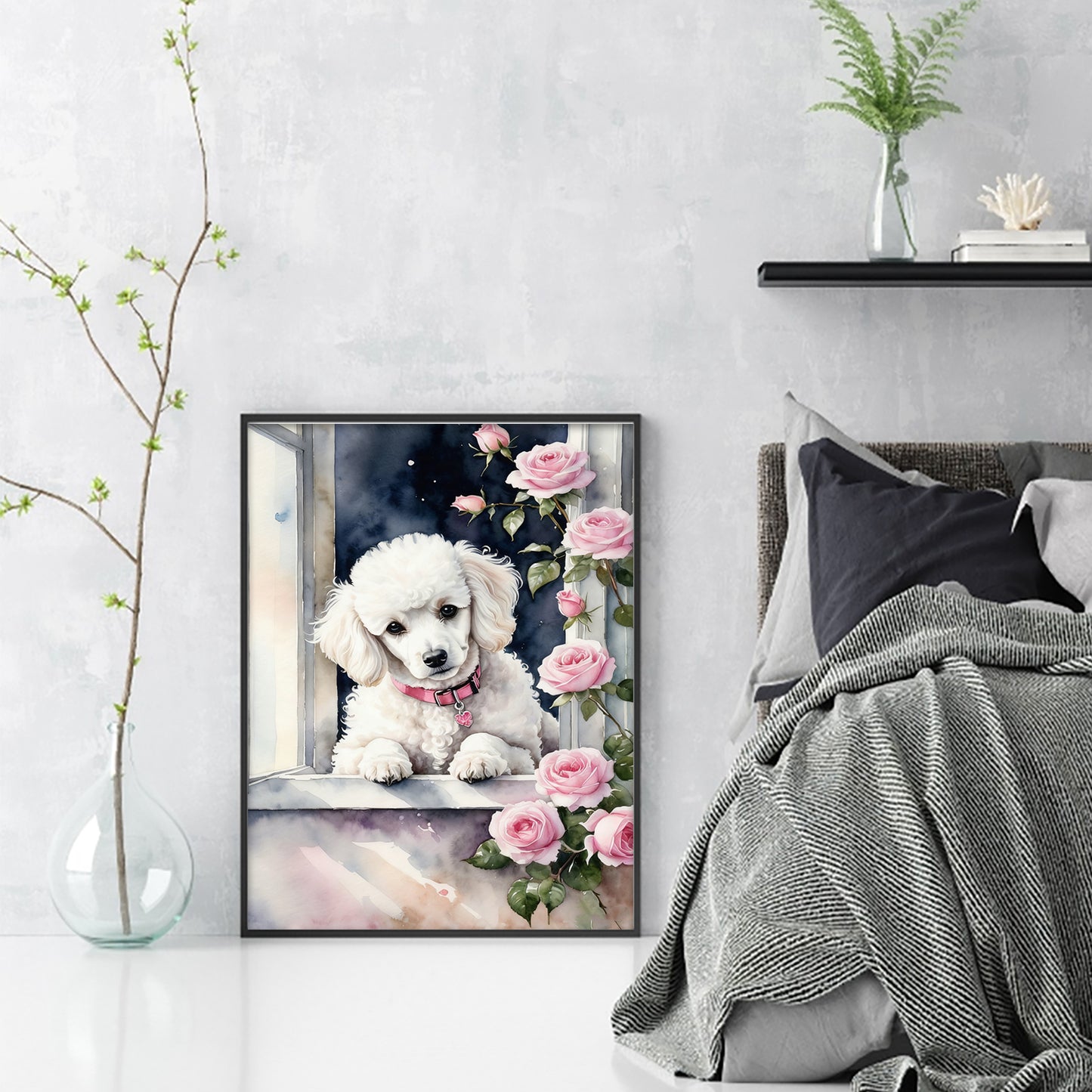 Poodle-Dog - Full 11CT Stamped Cross Stitch 40x55CM - Huacan