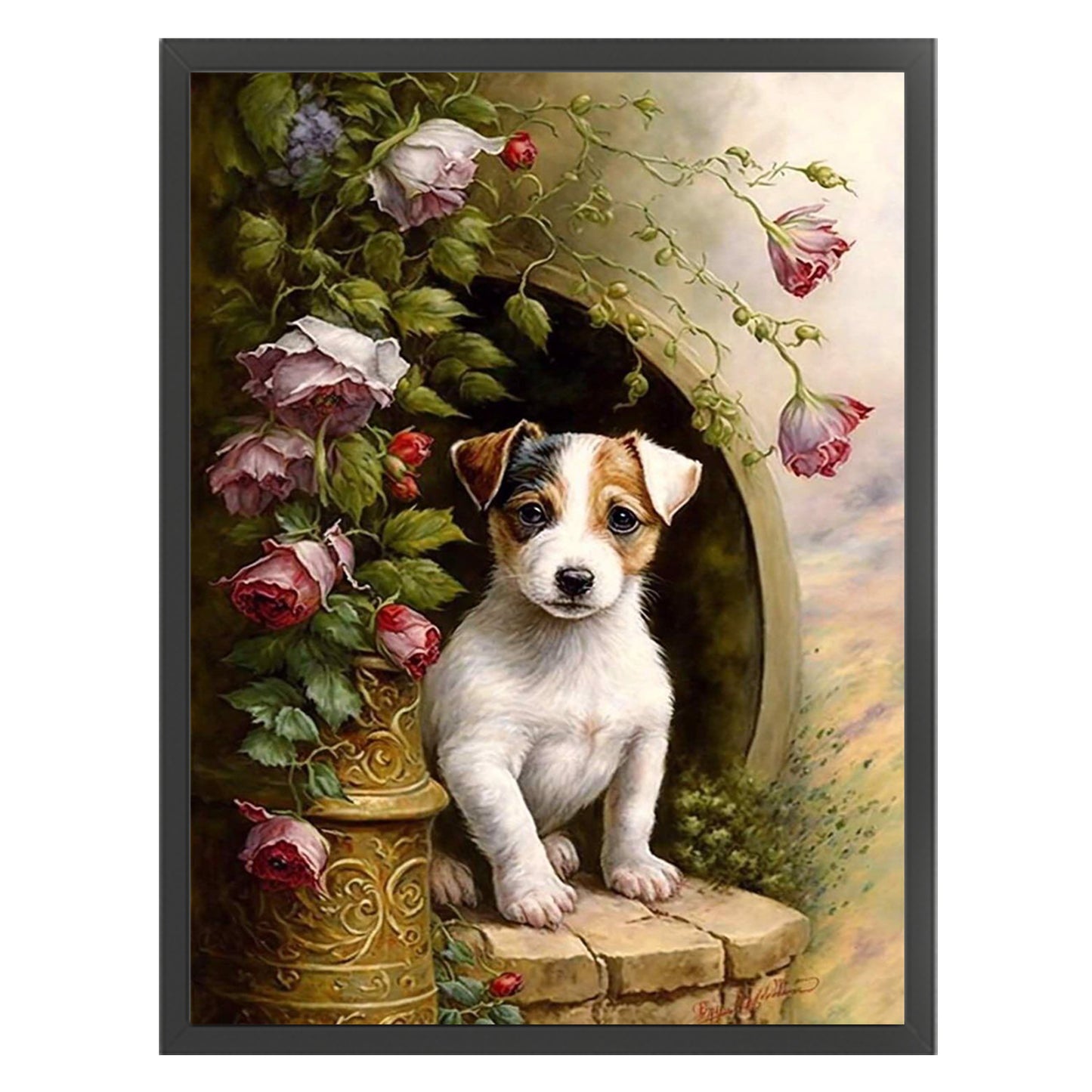 Jack Russell Terrier-Dog - Full 11CT Stamped Cross Stitch 40x55CM - Huacan