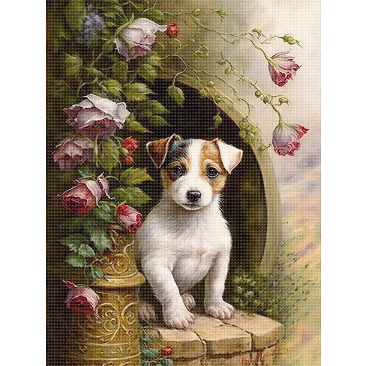 Jack Russell Terrier-Dog - Full 11CT Stamped Cross Stitch 40x55CM - Huacan
