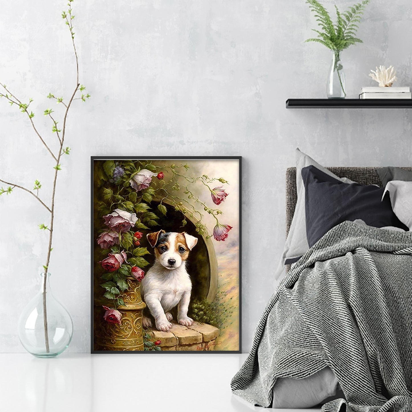 Jack Russell Terrier-Dog - Full 11CT Stamped Cross Stitch 40x55CM - Huacan