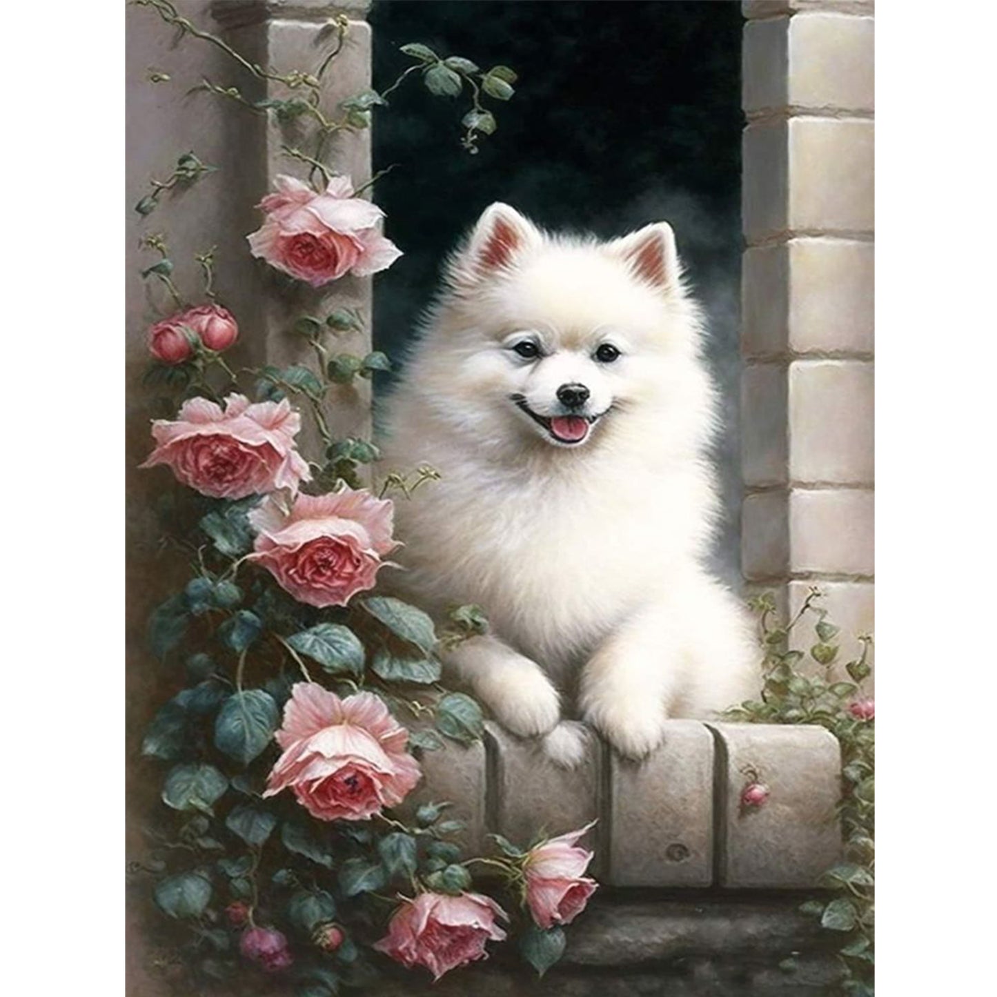 Samoyed-Dog - Full 11CT Stamped Cross Stitch 40x55CM - Huacan