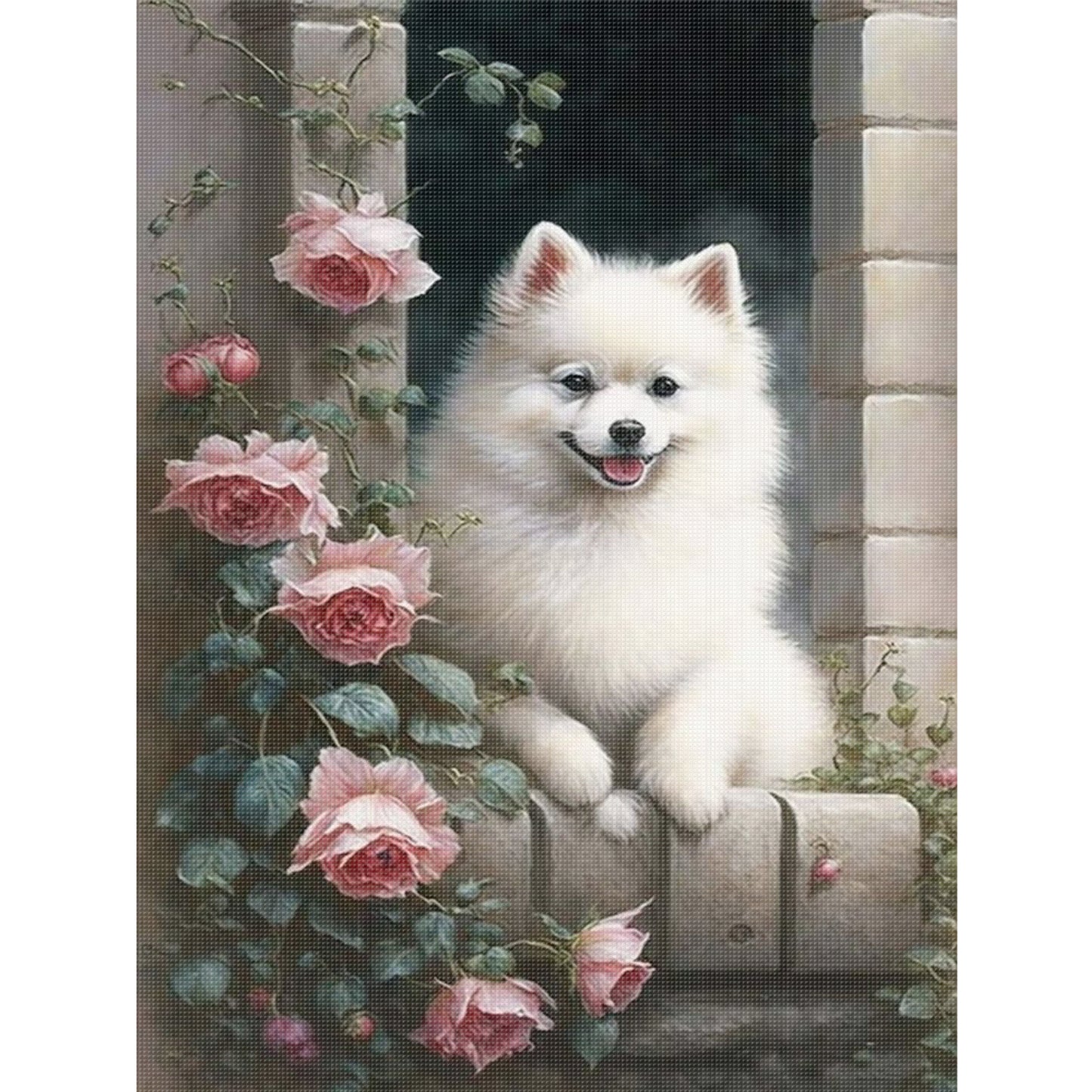 Samoyed-Dog - Full 11CT Stamped Cross Stitch 40x55CM - Huacan