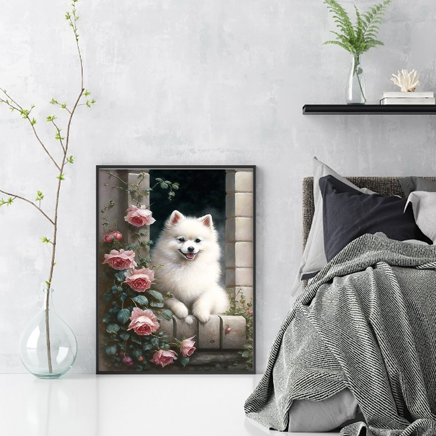Samoyed-Dog - Full 11CT Stamped Cross Stitch 40x55CM - Huacan