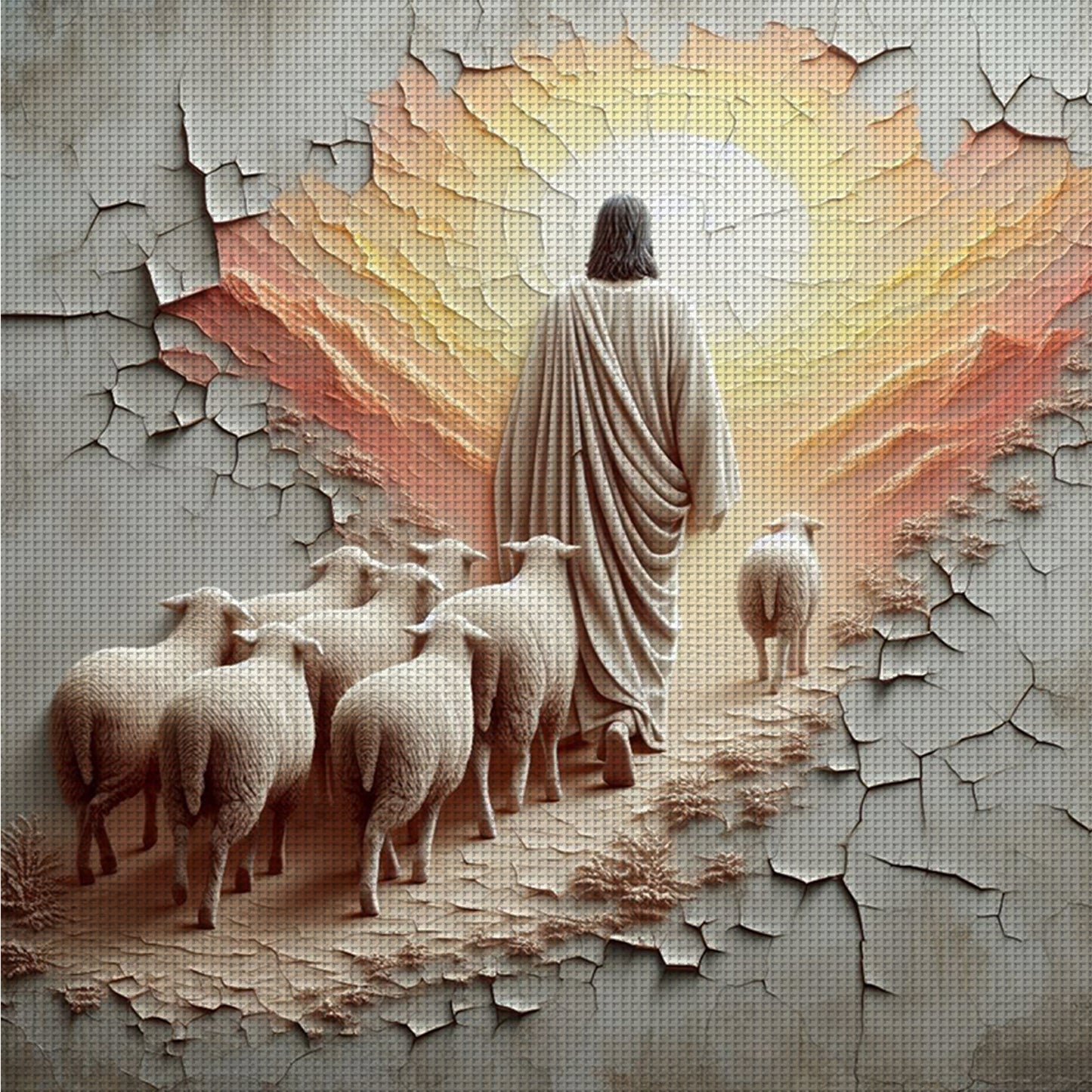 Priest - Full 14CT Counted Cross Stitch 40x40CM - Yishu