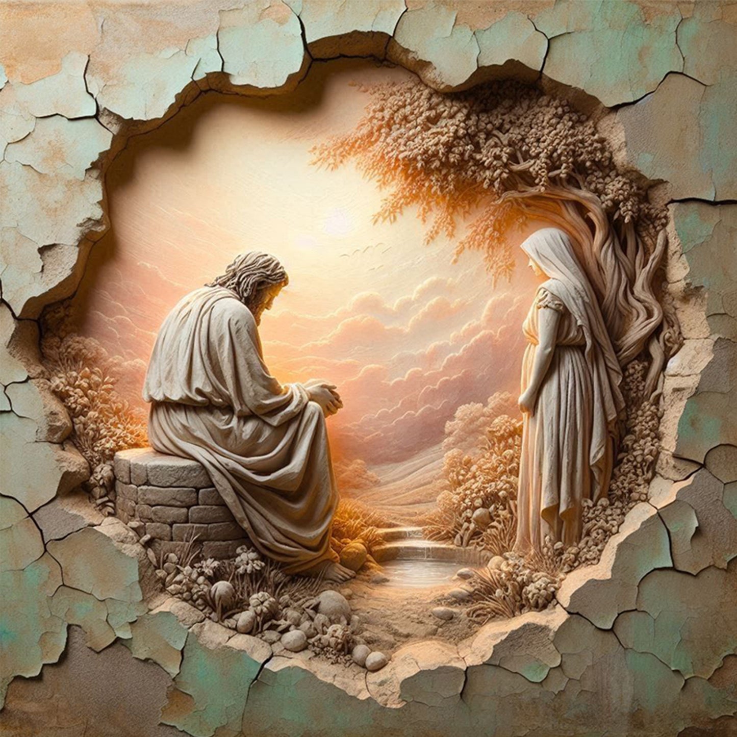Priest - Full 14CT Counted Cross Stitch 40x40CM - Yishu
