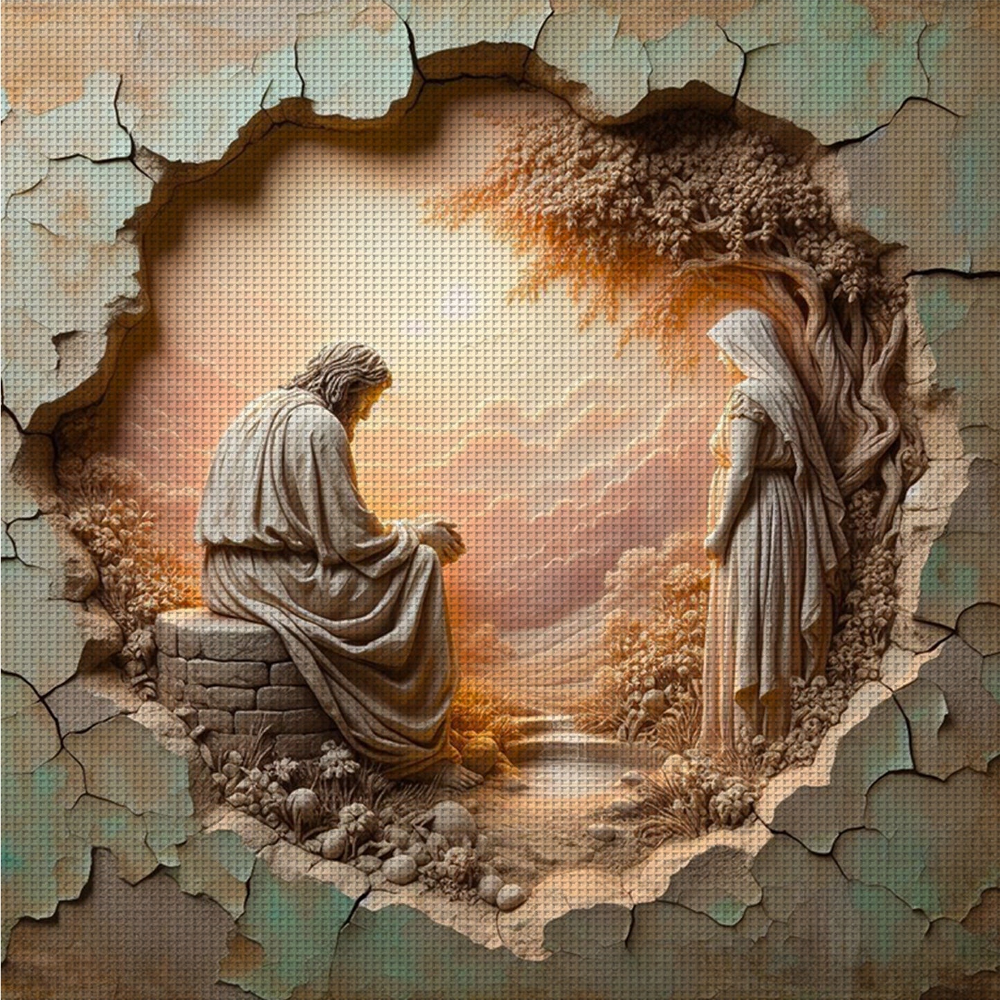 Priest - Full 14CT Counted Cross Stitch 40x40CM - Yishu