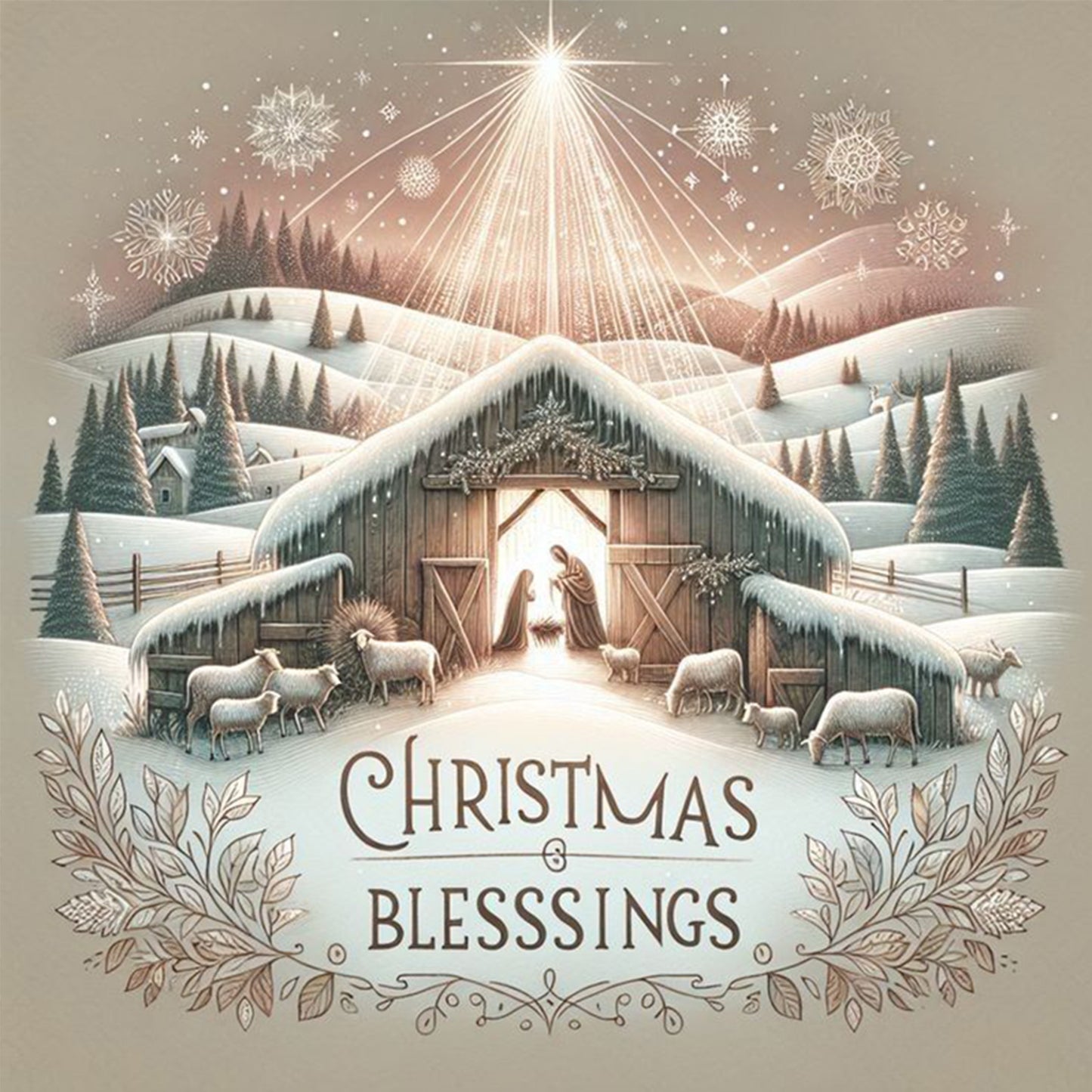 Nativity - Full 14CT Counted Cross Stitch 40x40CM - Yishu