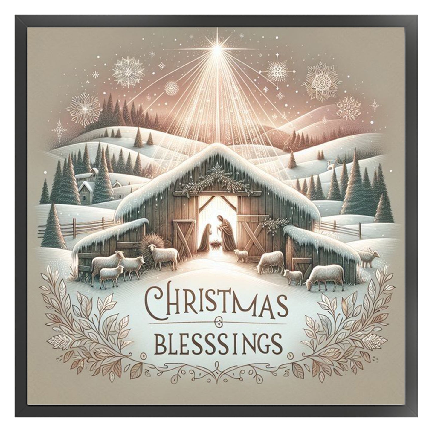 Nativity - Full 14CT Counted Cross Stitch 40x40CM - Yishu