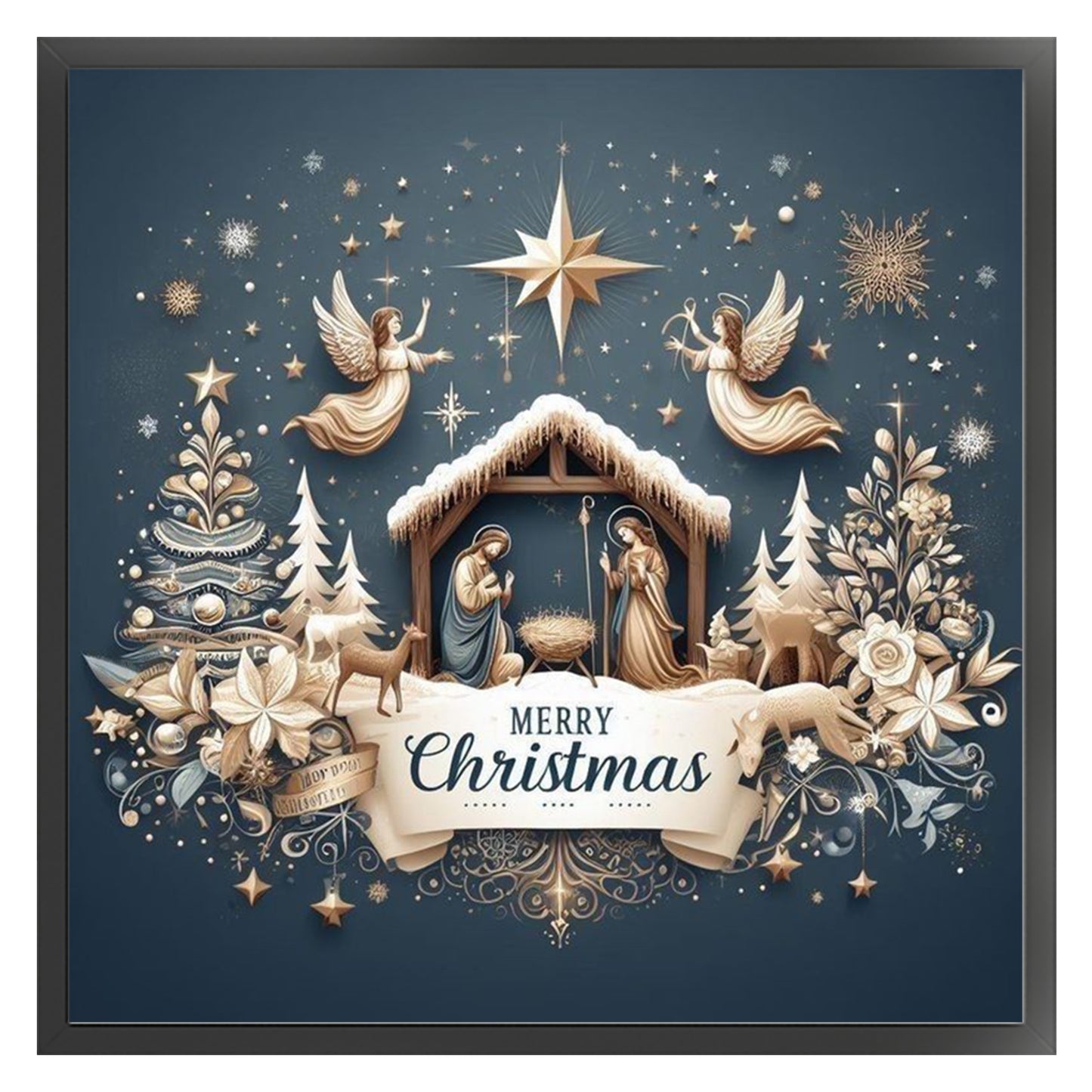 Nativity - Full 14CT Counted Cross Stitch 40x40CM - Yishu