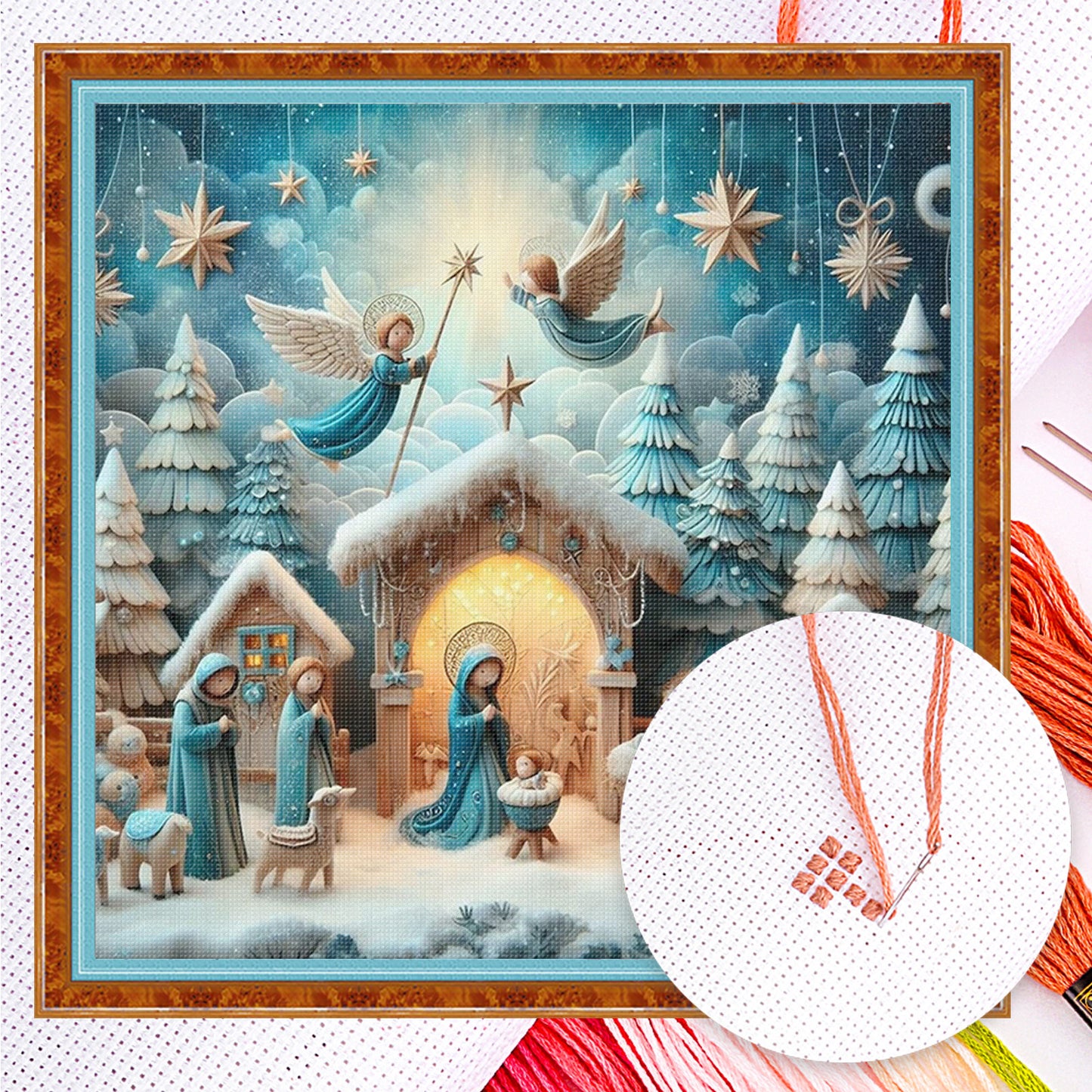 Nativity - Full 14CT Counted Cross Stitch 40x40CM - Yishu