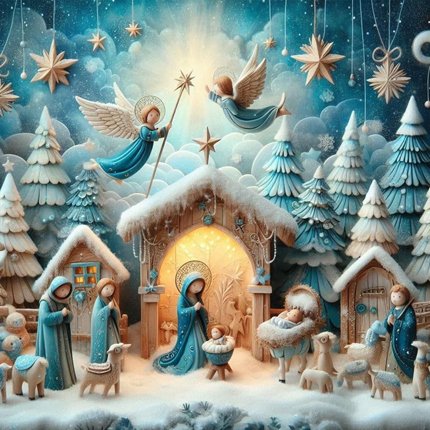 Nativity - Full 14CT Counted Cross Stitch 40x40CM - Yishu