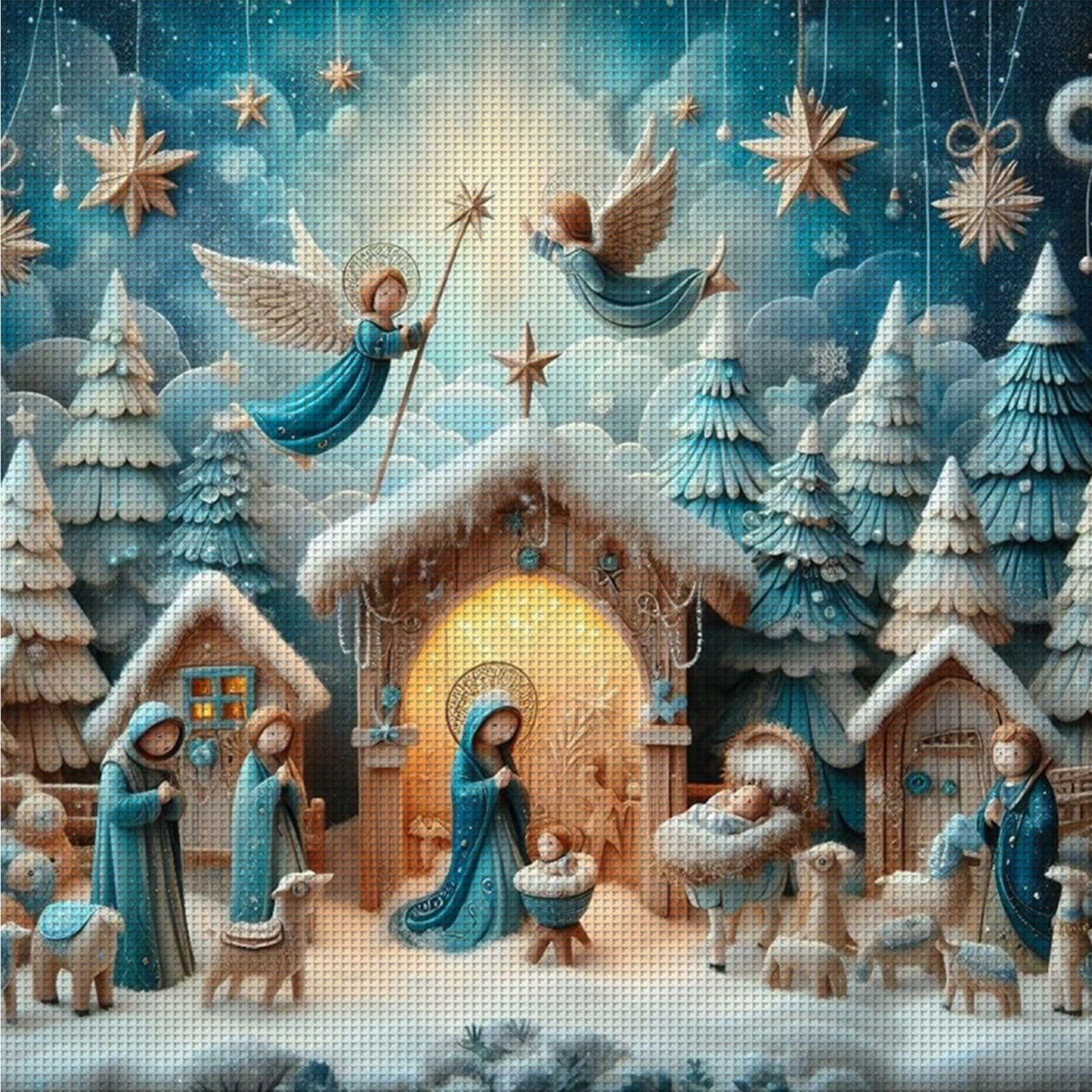 Nativity - Full 14CT Counted Cross Stitch 40x40CM - Yishu