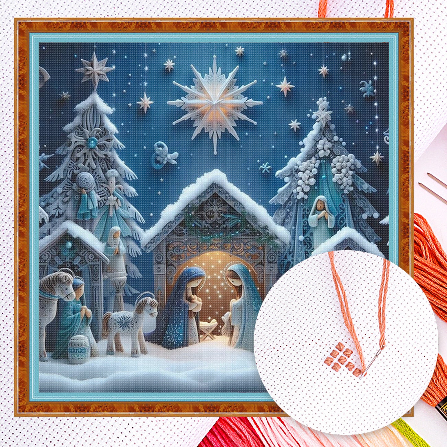 Nativity - Full 14CT Counted Cross Stitch 40x40CM - Yishu