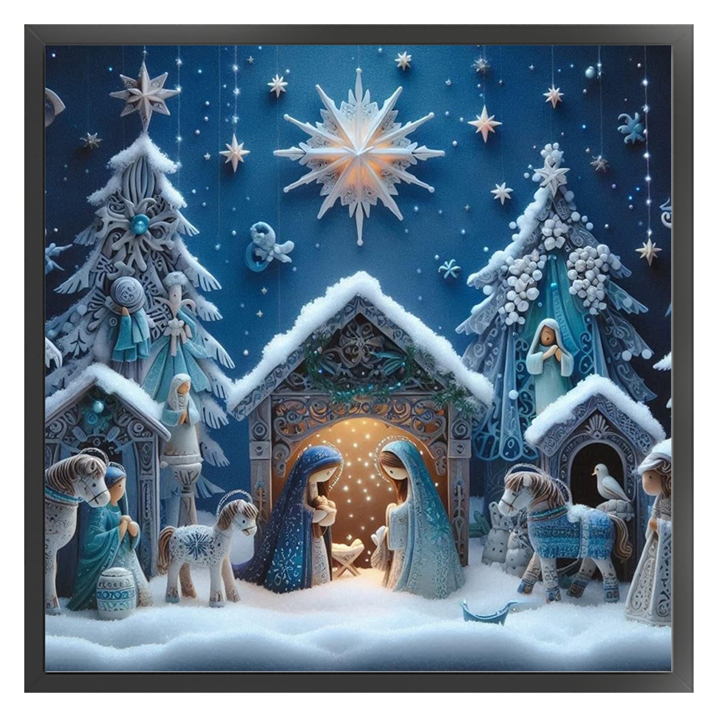 Nativity - Full 14CT Counted Cross Stitch 40x40CM - Yishu