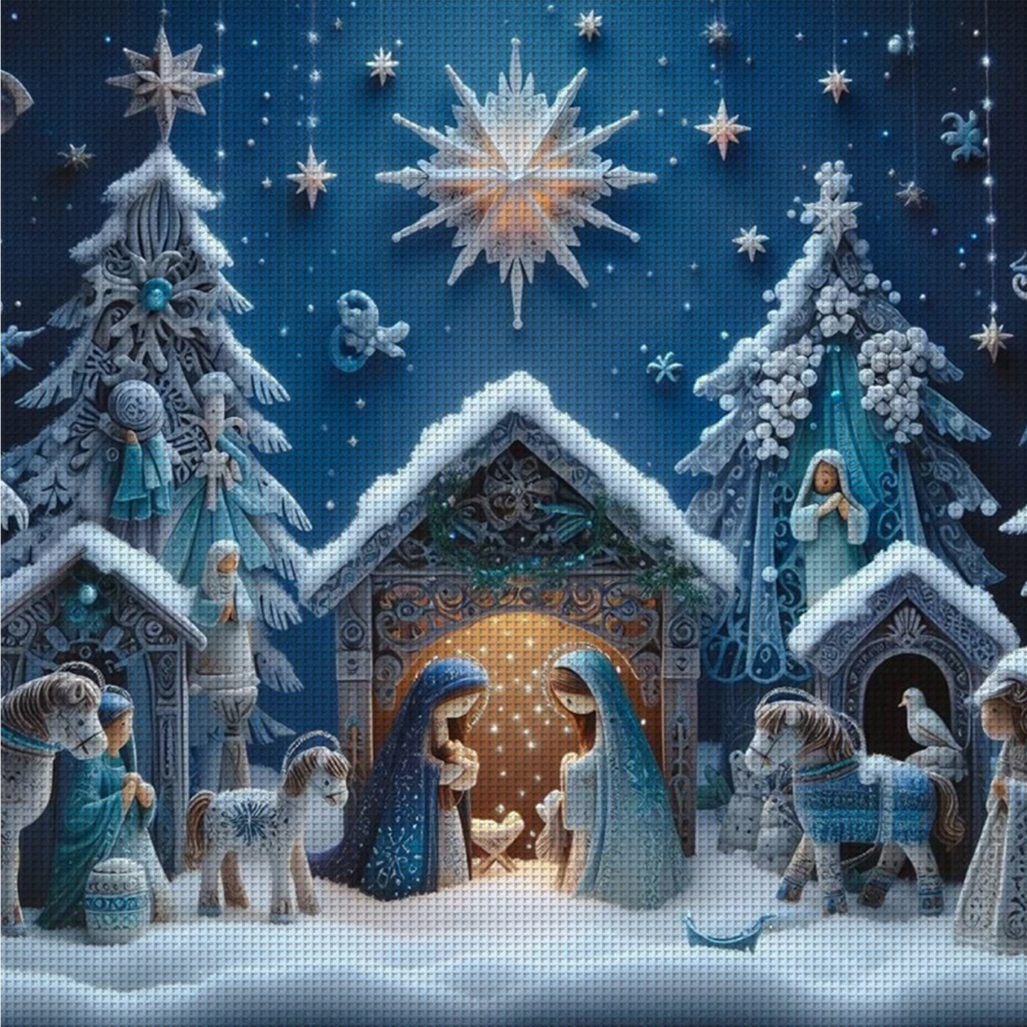 Nativity - Full 14CT Counted Cross Stitch 40x40CM - Yishu