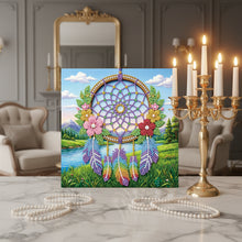Load image into Gallery viewer, DIY Pearl Painting Kit 25x25CM Dreamcatcher Framed Handmade Pearl Material Art Set Room Wall Decoration
