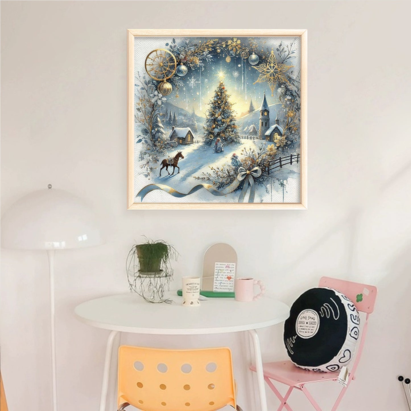 Christmas Scenery - Full 14CT Counted Cross Stitch 40x40CM - Yishu