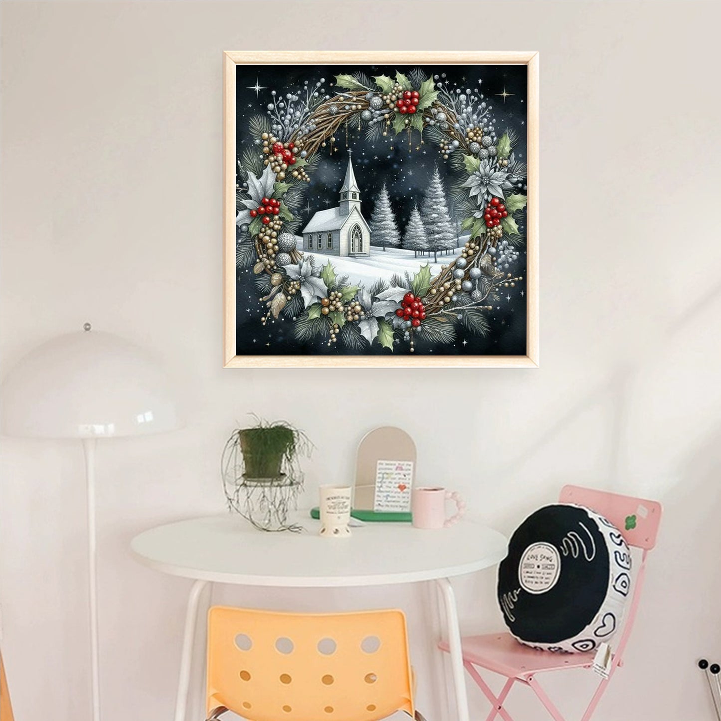 Christmas Scenery - Full 14CT Counted Cross Stitch 40x40CM - Yishu