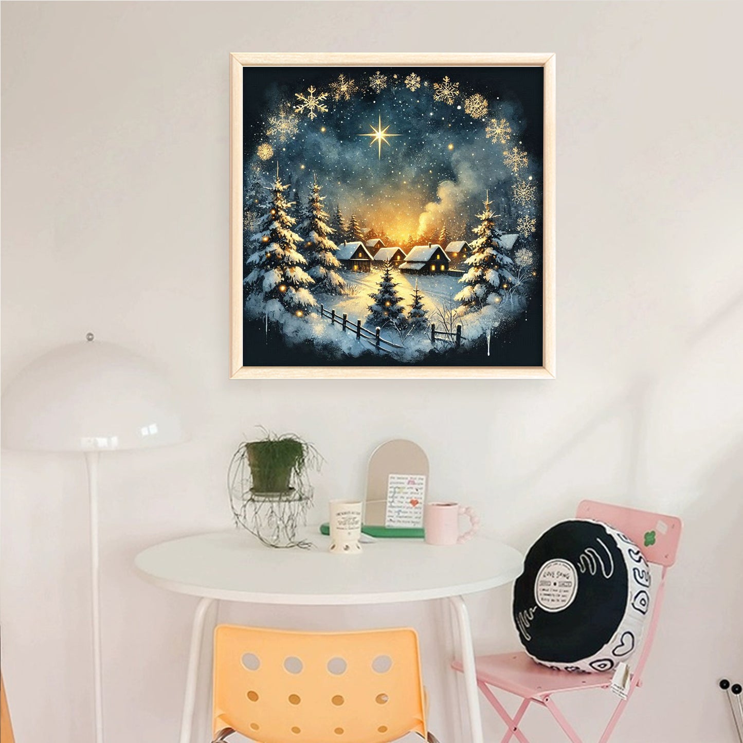 Christmas Scenery - Full 14CT Counted Cross Stitch 40x40CM - Yishu