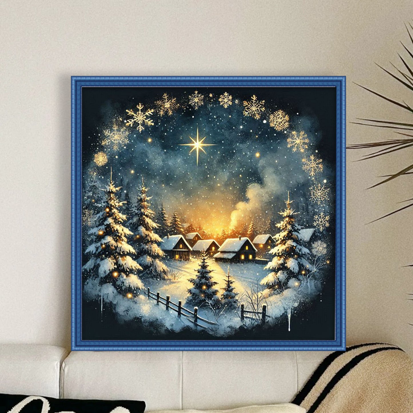 Christmas Scenery - Full 14CT Counted Cross Stitch 40x40CM - Yishu