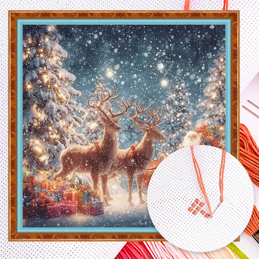 Elk - Full 14CT Counted Cross Stitch 40x40CM - Yishu