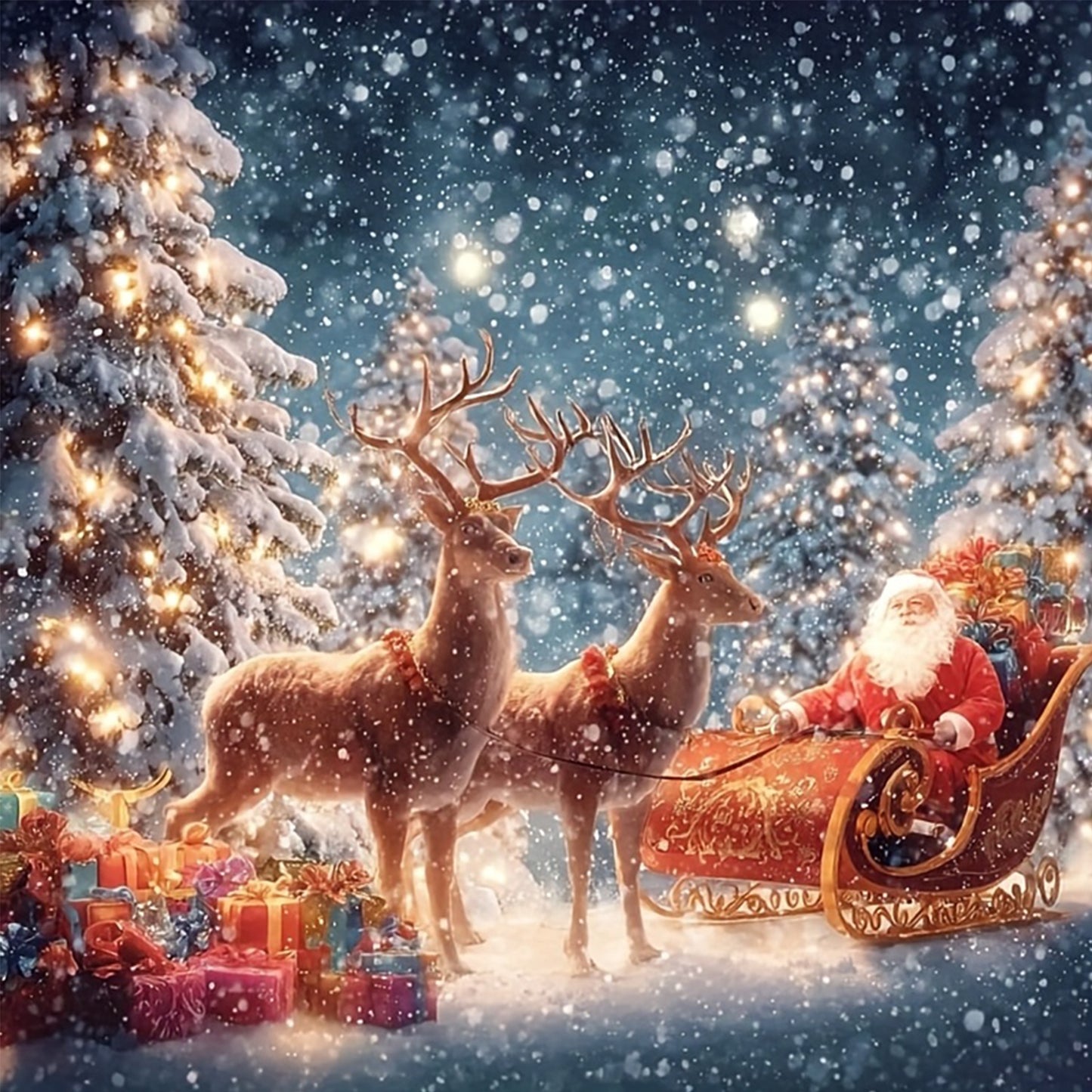 Elk - Full 14CT Counted Cross Stitch 40x40CM - Yishu