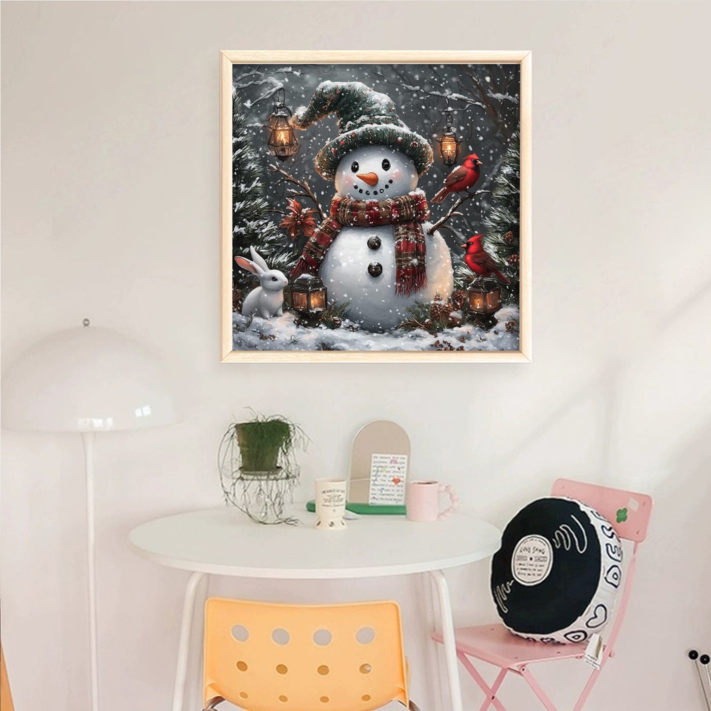 Snowman - Full 14CT Counted Cross Stitch 40x40CM - Yishu
