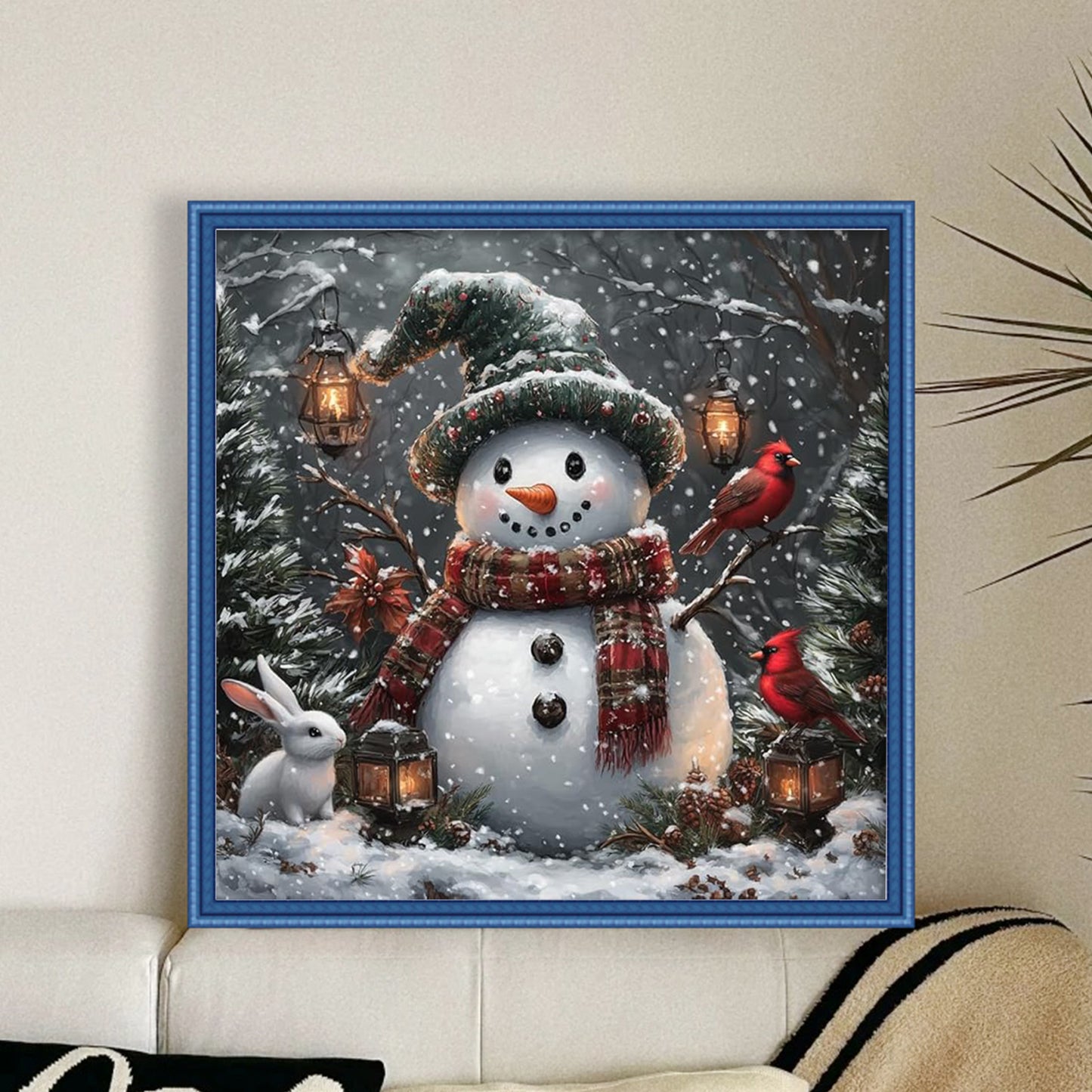 Snowman - Full 14CT Counted Cross Stitch 40x40CM - Yishu