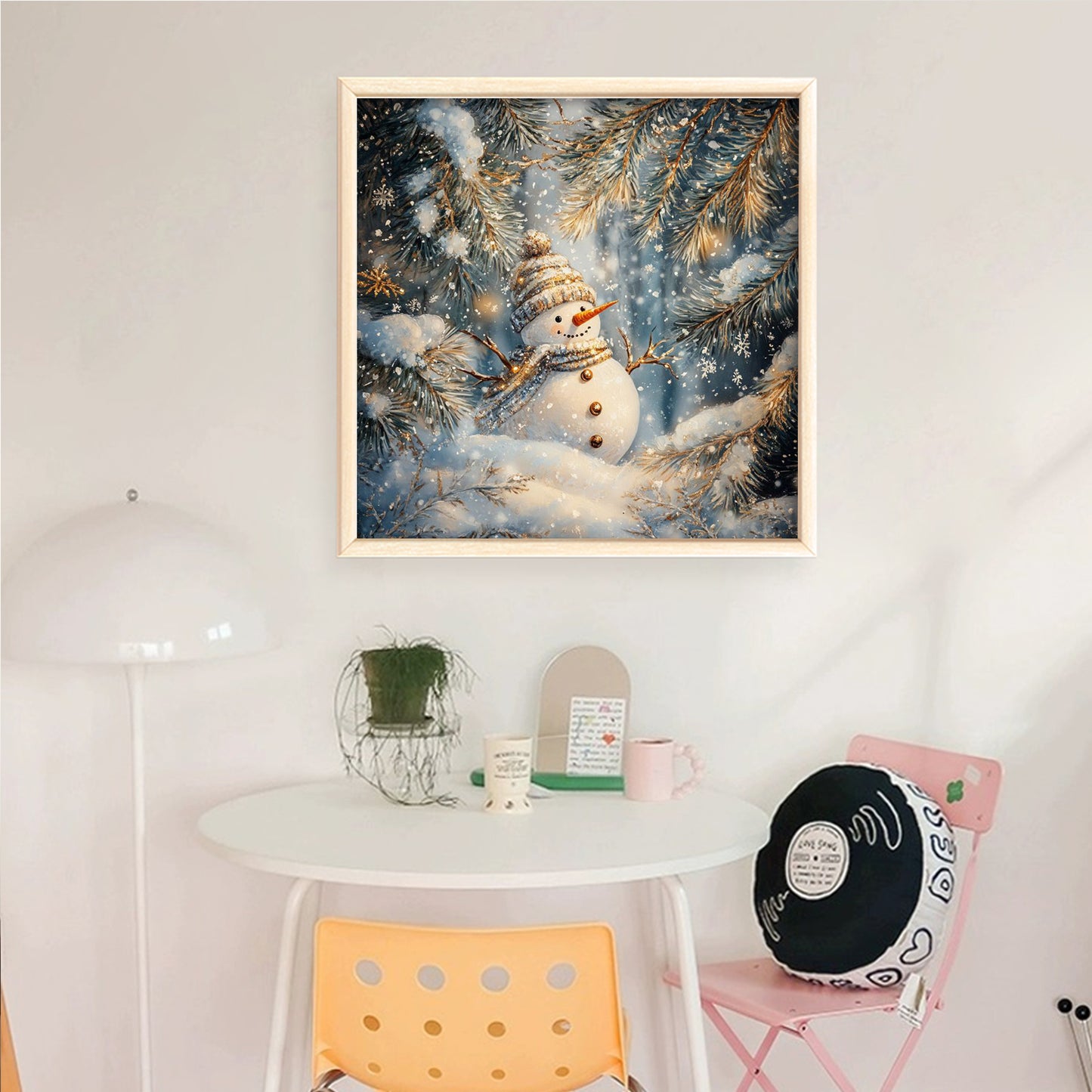 Snowman - Full 14CT Counted Cross Stitch 40x40CM - Yishu