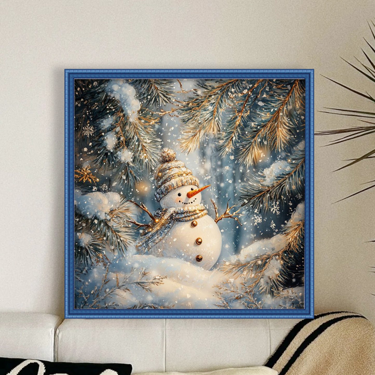 Snowman - Full 14CT Counted Cross Stitch 40x40CM - Yishu