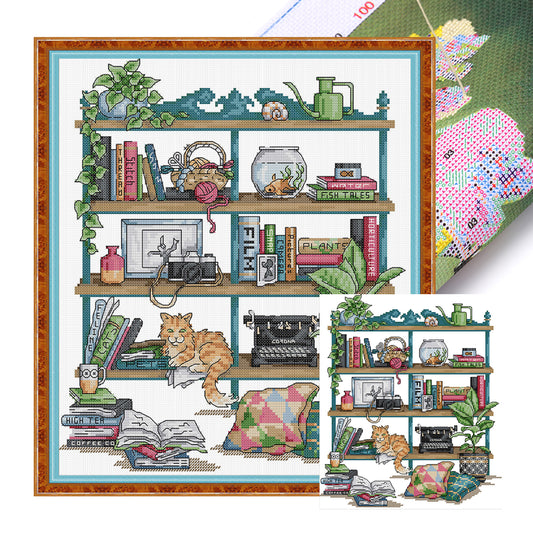 Storage Shelf - Partial 14CT Stamped Cross Stitch 32x35CM - Joy Sunday Backstitch+Half Cross Stitch