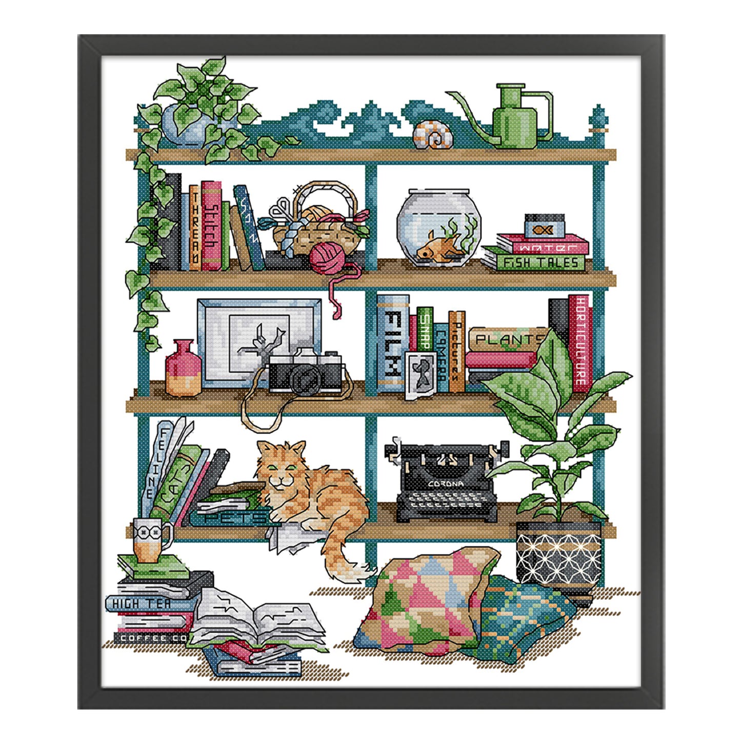 Storage Shelf - Partial 14CT Stamped Cross Stitch 32x35CM - Joy Sunday Backstitch+Half Cross Stitch
