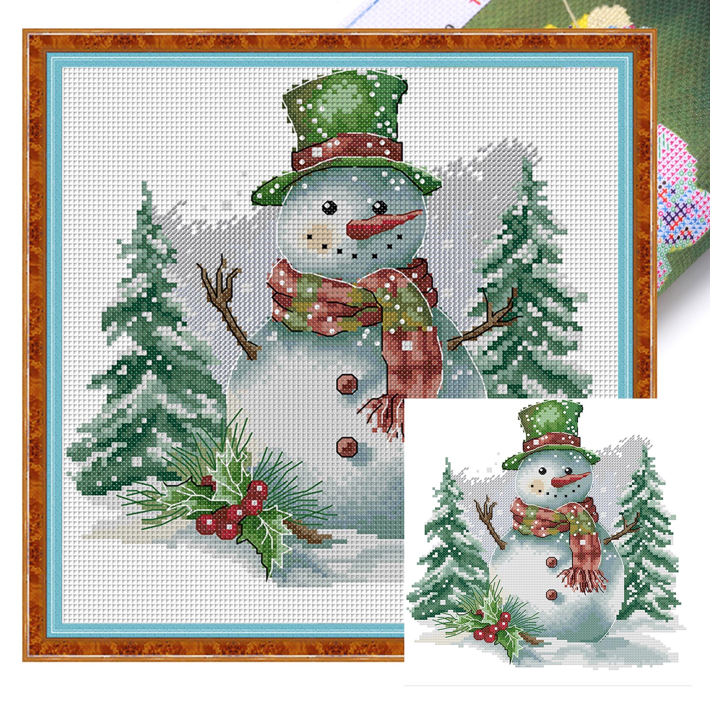 Snow Doll - Partial 14CT Stamped Cross Stitch 27x28CM - Joy Sunday Backstitch+Half Cross Stitch