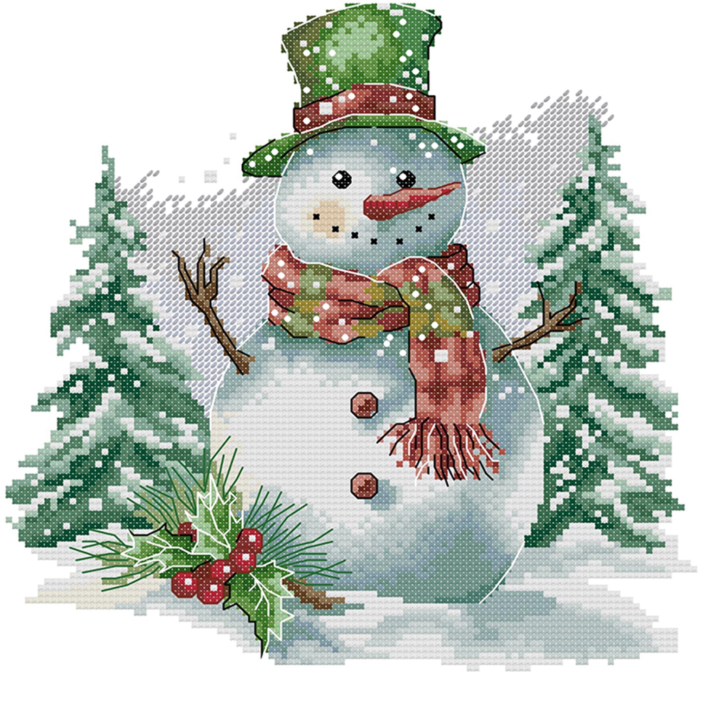 Snow Doll - Partial 14CT Stamped Cross Stitch 27x28CM - Joy Sunday Backstitch+Half Cross Stitch
