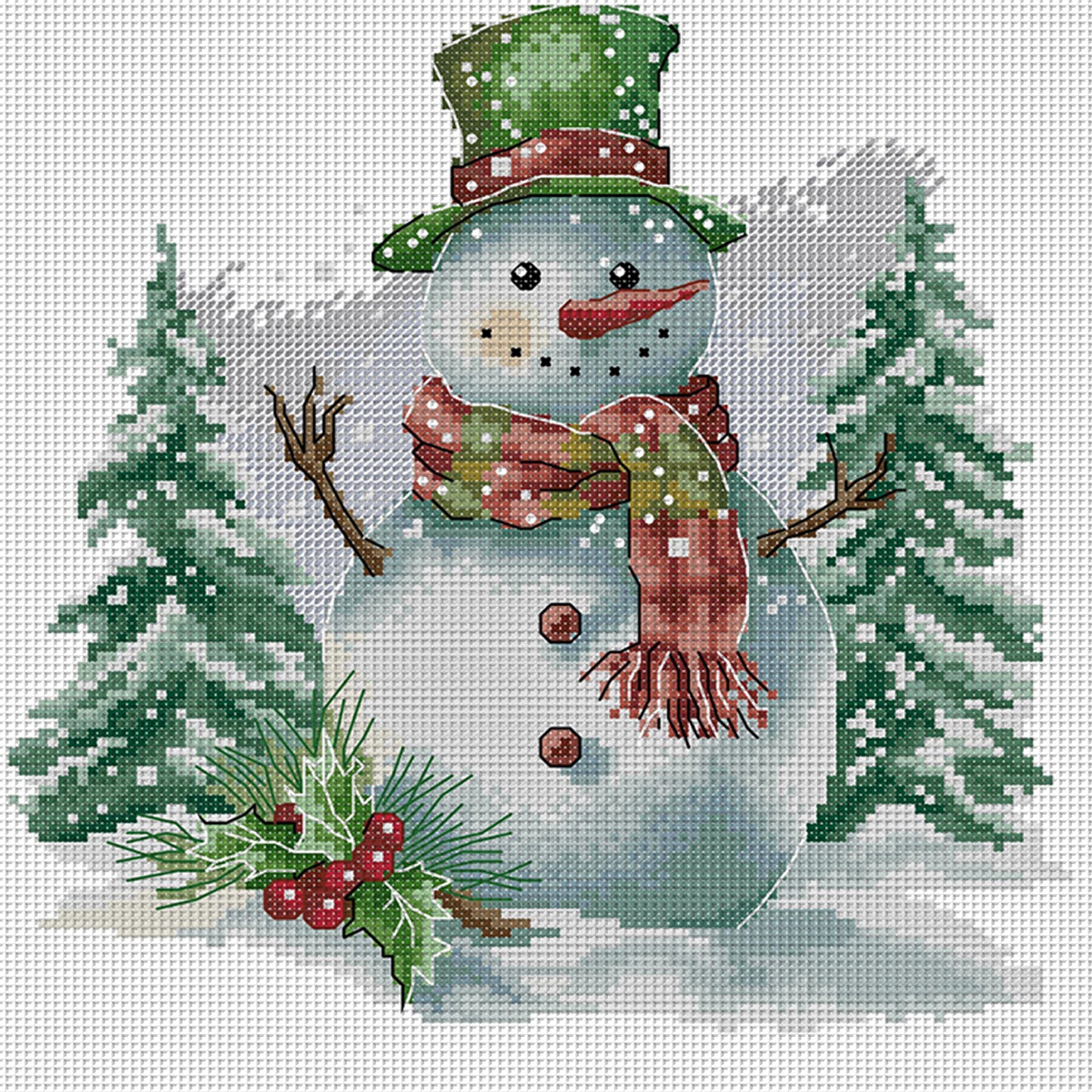 Snow Doll - Partial 14CT Stamped Cross Stitch 27x28CM - Joy Sunday Backstitch+Half Cross Stitch