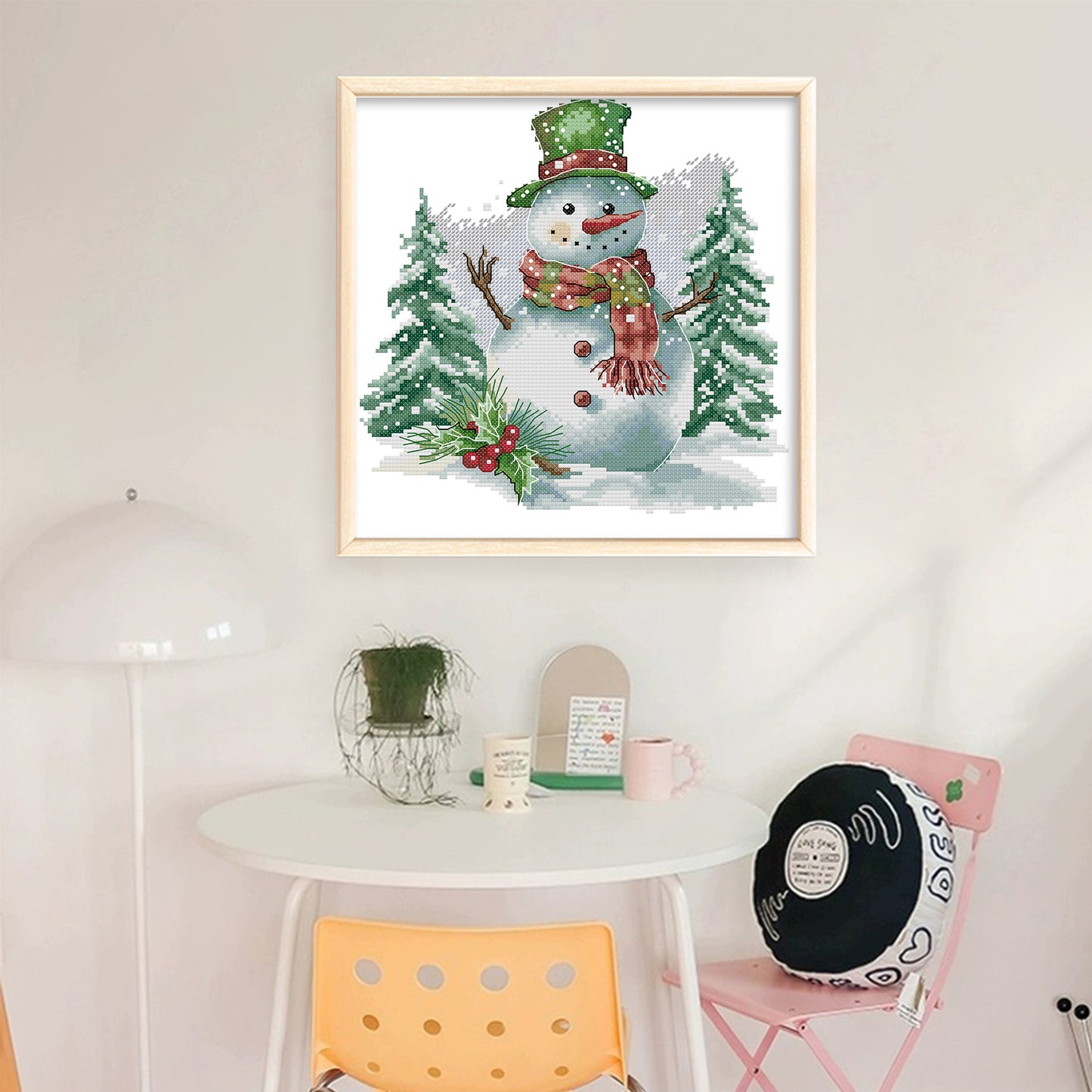 Snow Doll - Partial 14CT Stamped Cross Stitch 27x28CM - Joy Sunday Backstitch+Half Cross Stitch