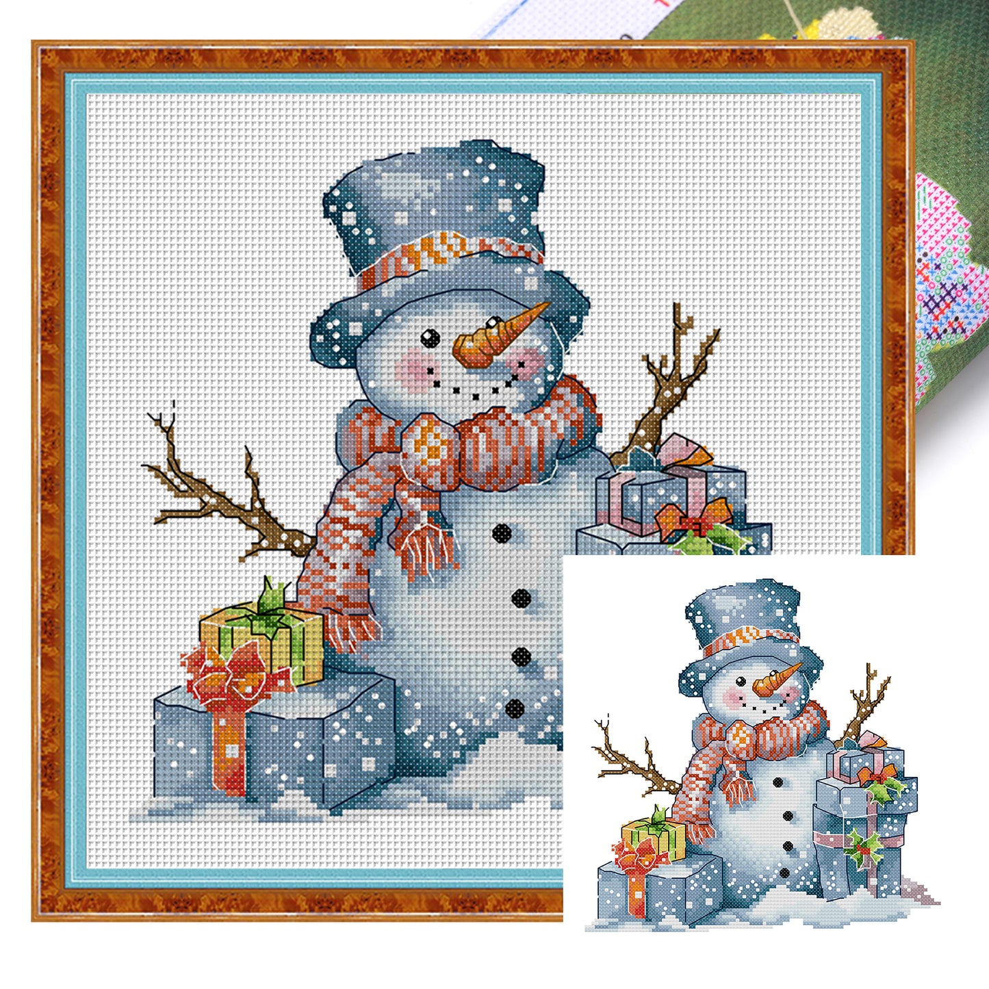 Snow Doll - Partial 14CT Stamped Cross Stitch 29x29CM - Joy Sunday Backstitch