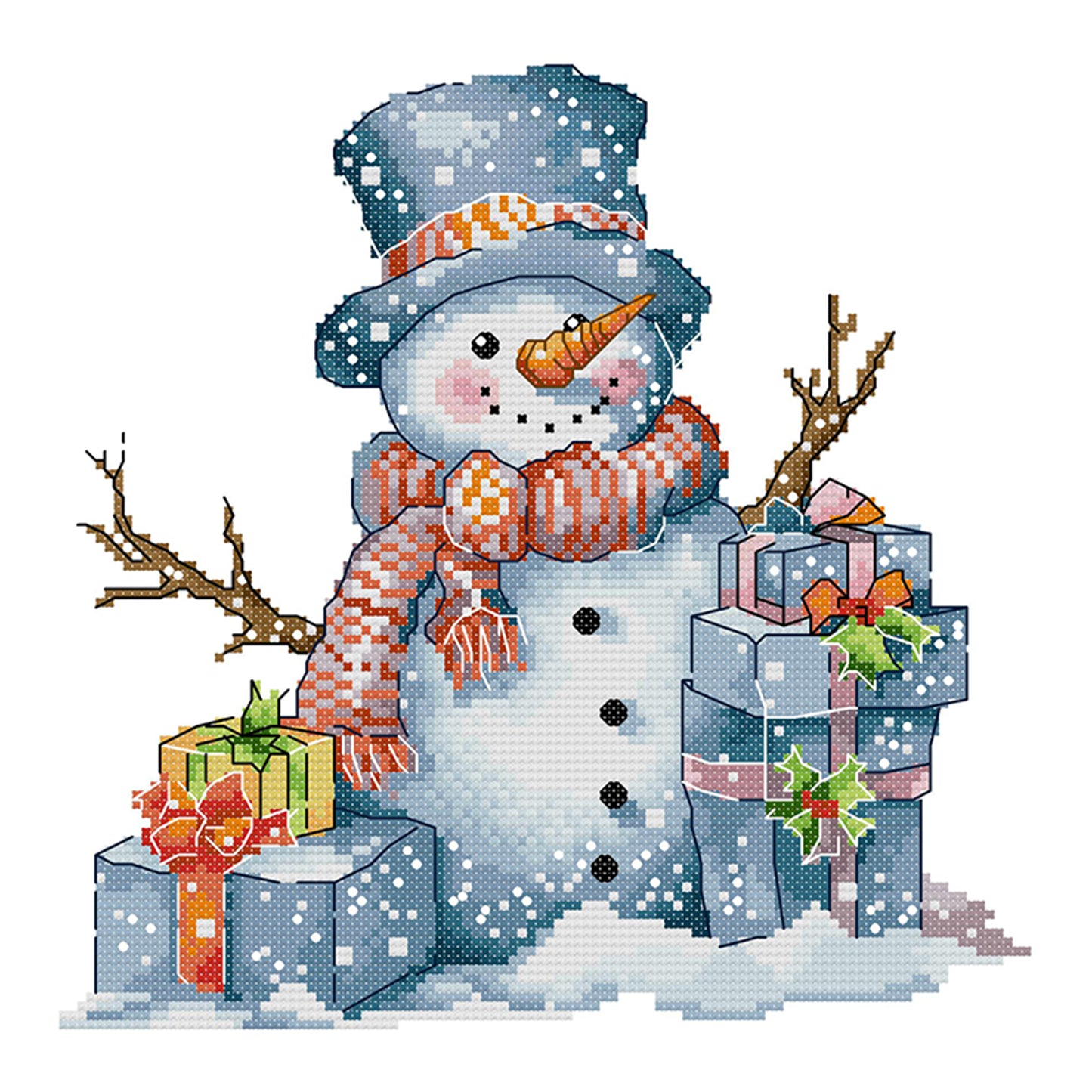 Snow Doll - Partial 14CT Stamped Cross Stitch 29x29CM - Joy Sunday Backstitch