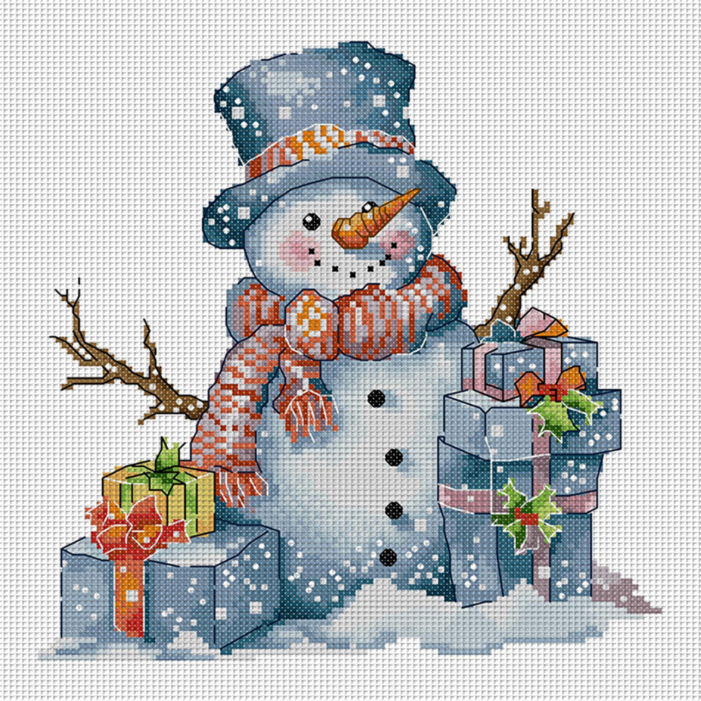 Snow Doll - Partial 14CT Stamped Cross Stitch 29x29CM - Joy Sunday Backstitch